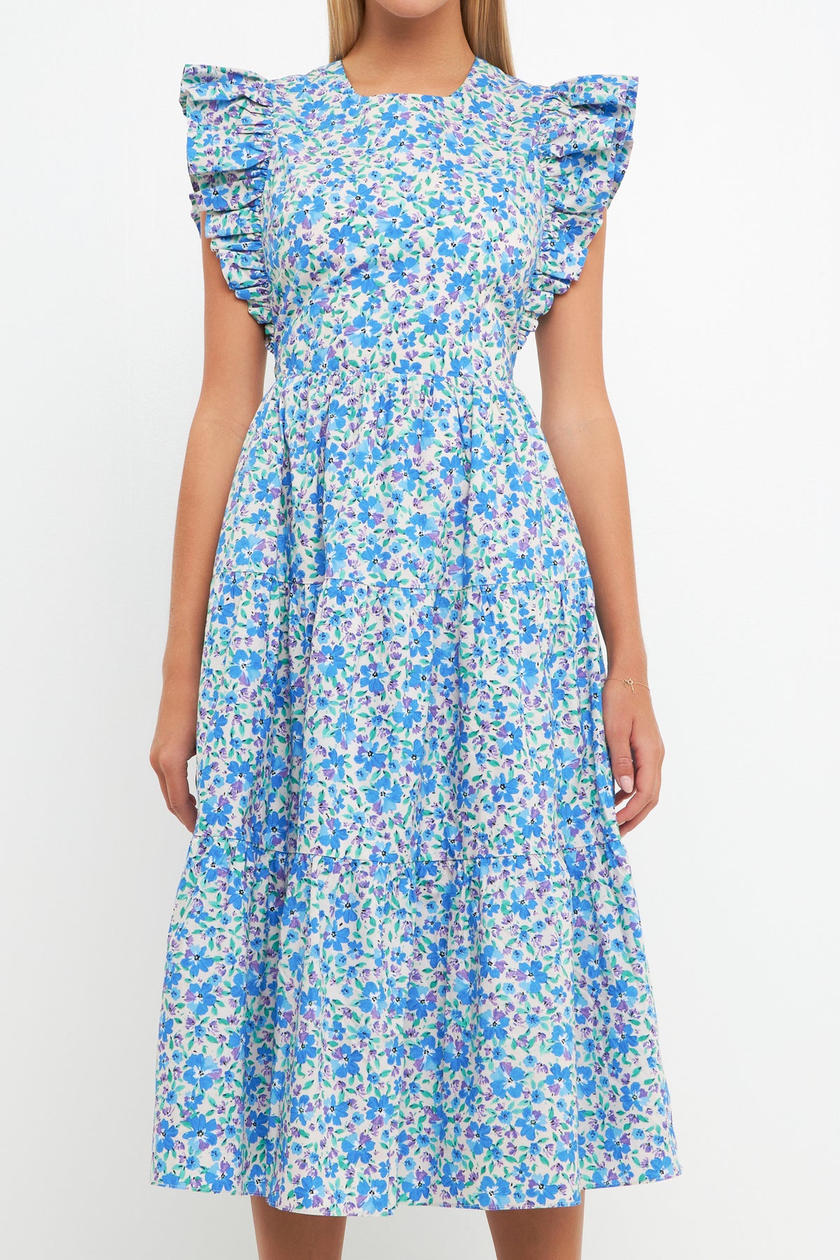 ENGLISH FACTORY - Floral Back Cut-out Midi Dress - DRESSES available at Objectrare