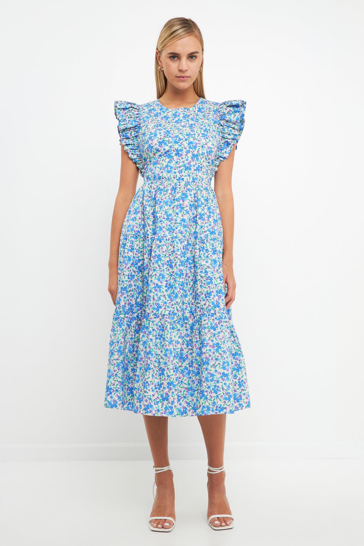 ENGLISH FACTORY - Floral Back Cut-out Midi Dress - DRESSES available at Objectrare