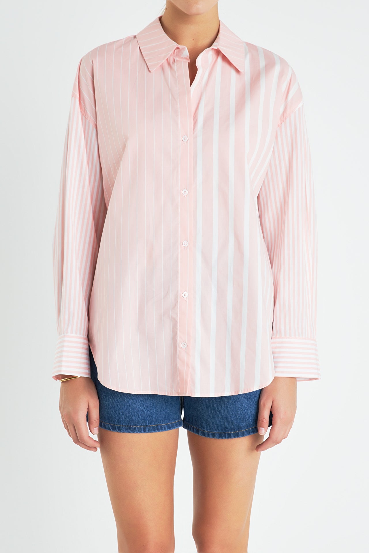 ENGLISH FACTORY - Striped Button-Up Shirt - TOPS available at Objectrare