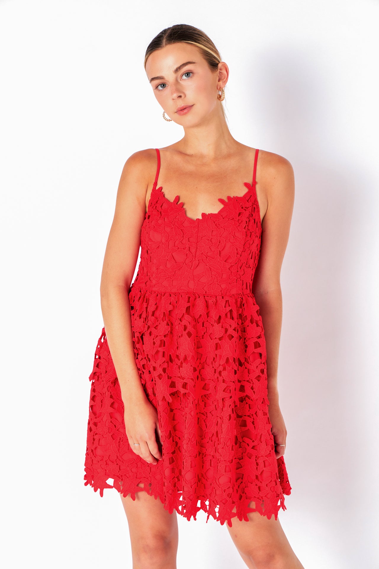 ENDLESS ROSE - Layered Skirt Crochet Mini Dress - DRESSES available at Objectrare