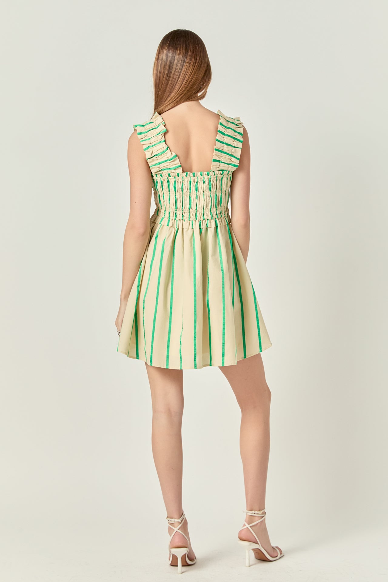 Stripe Ruffled Midi Dress