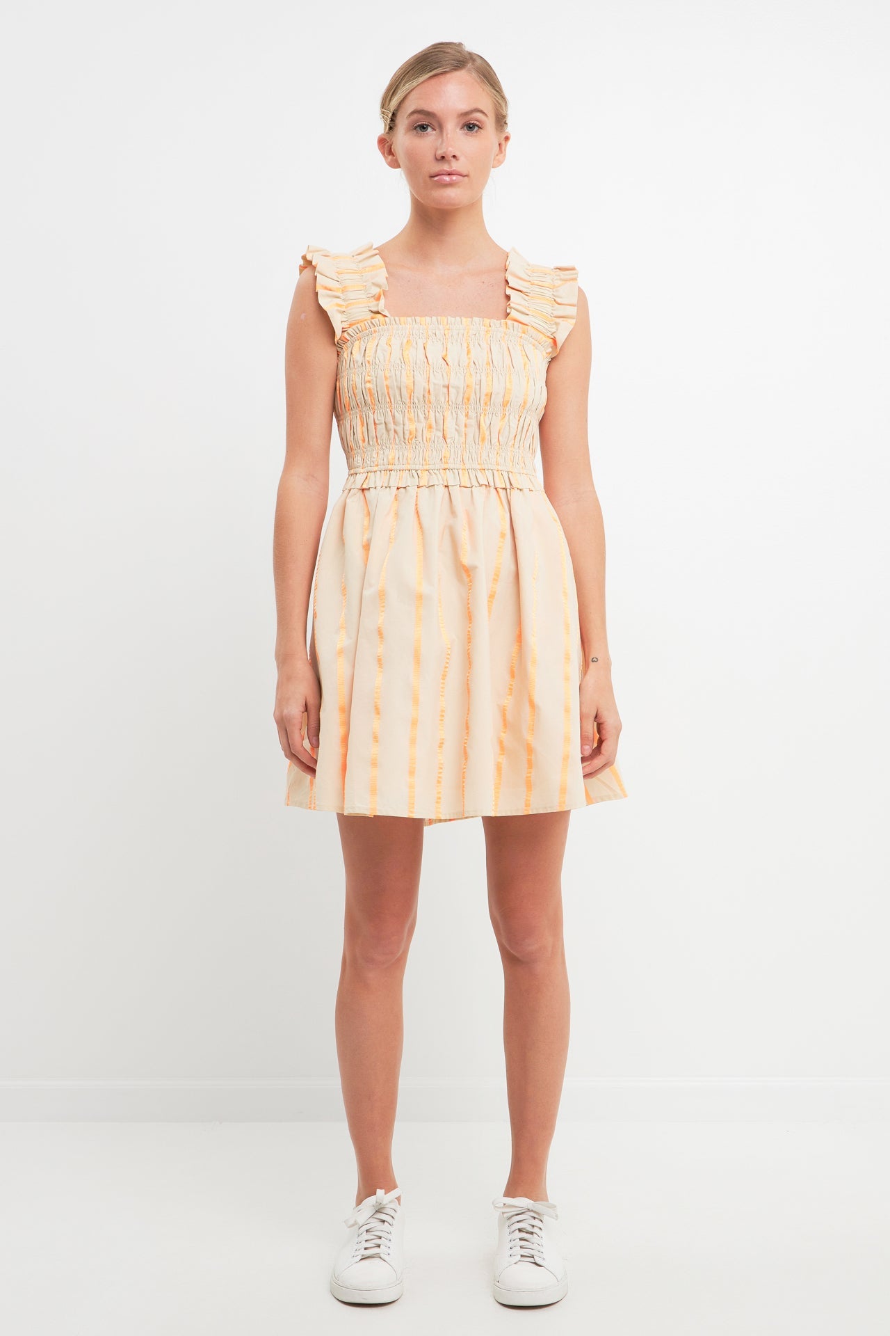 ENGLISH FACTORY - Stripe Ruffled Midi Dress - DRESSES available at Objectrare