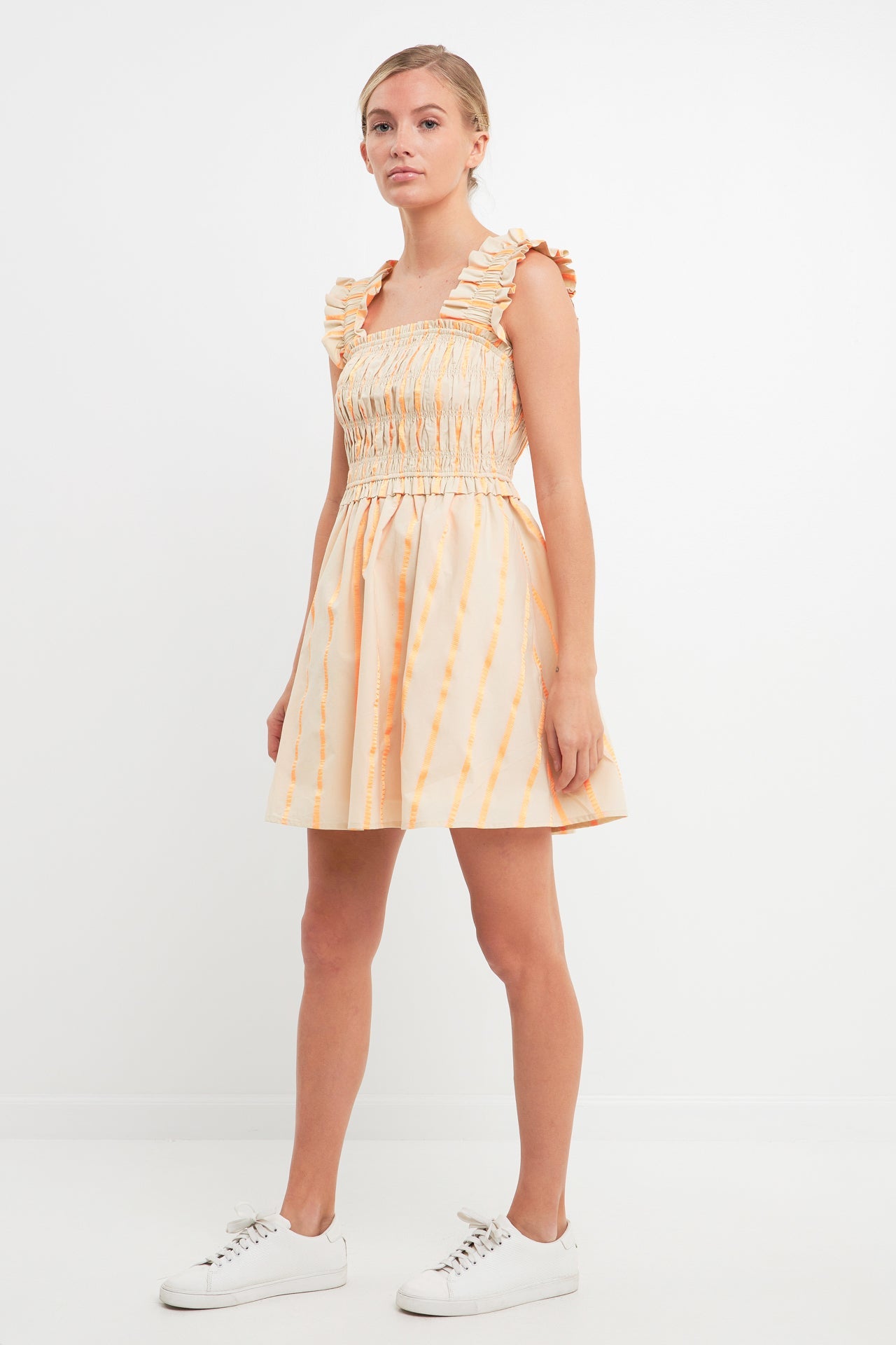 ENGLISH FACTORY - Stripe Ruffled Midi Dress - DRESSES available at Objectrare