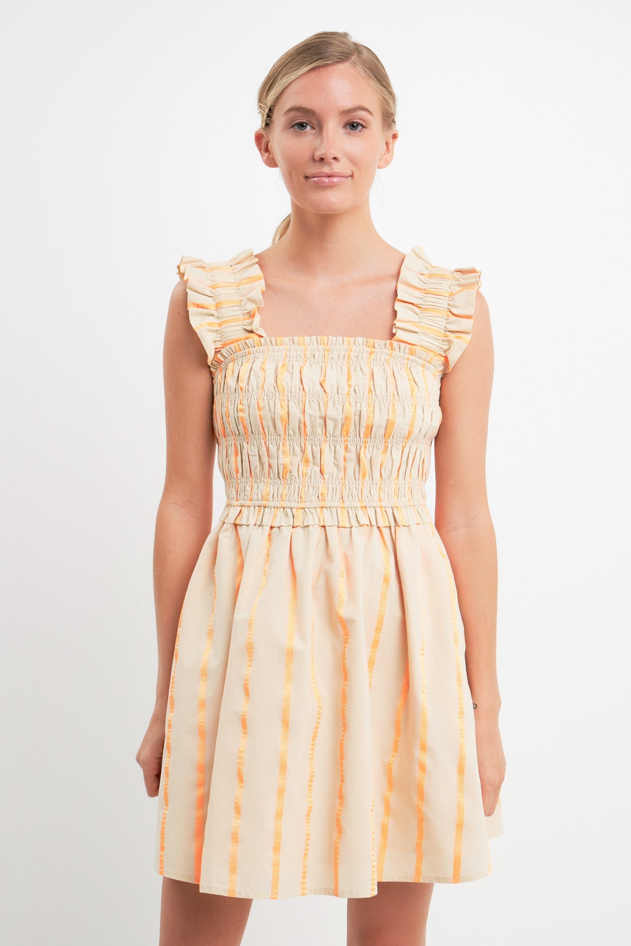 ENGLISH FACTORY - Stripe Ruffled Midi Dress - DRESSES available at Objectrare