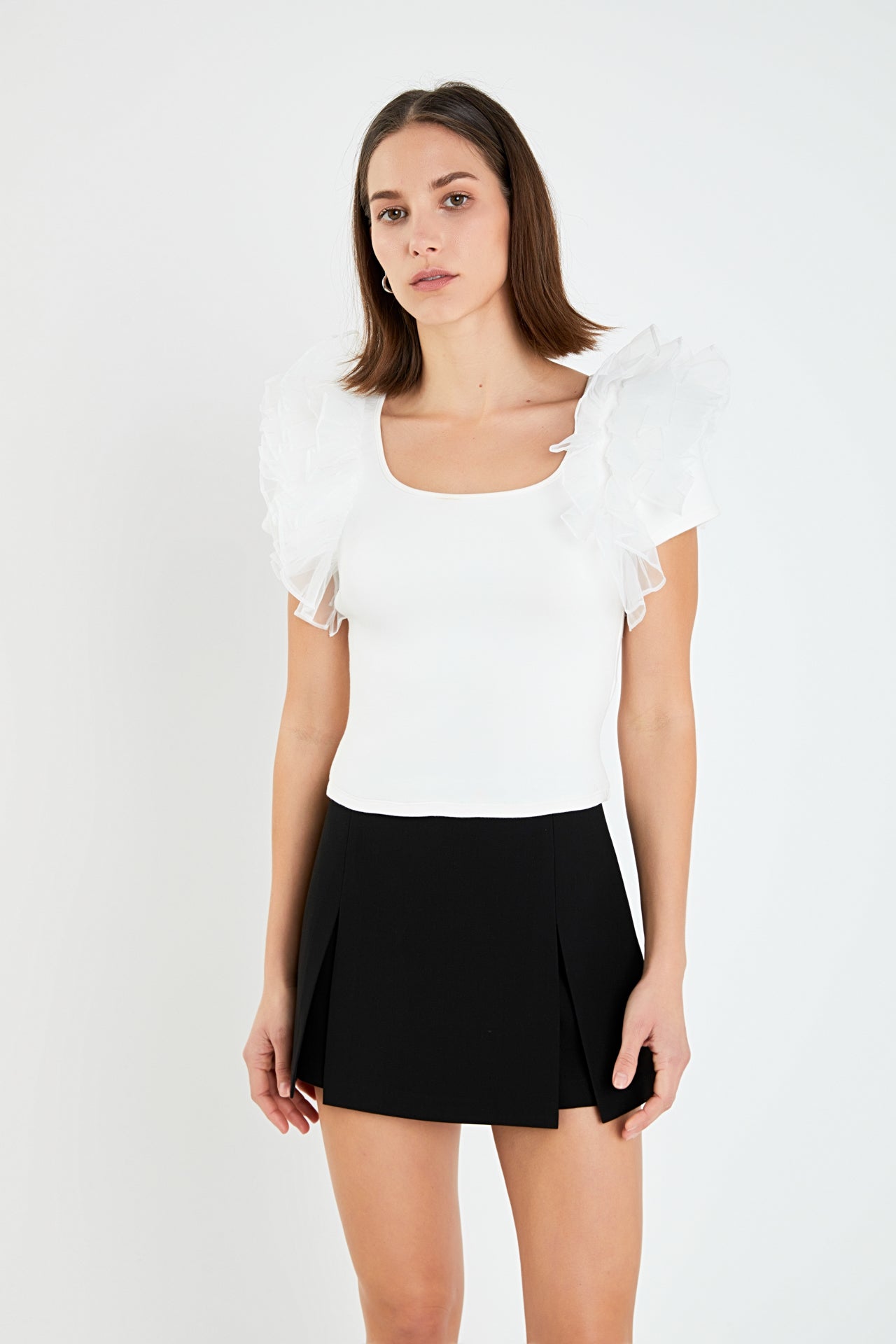 ENGLISH FACTORY - Contrast Organza Top - TOPS available at Objectrare