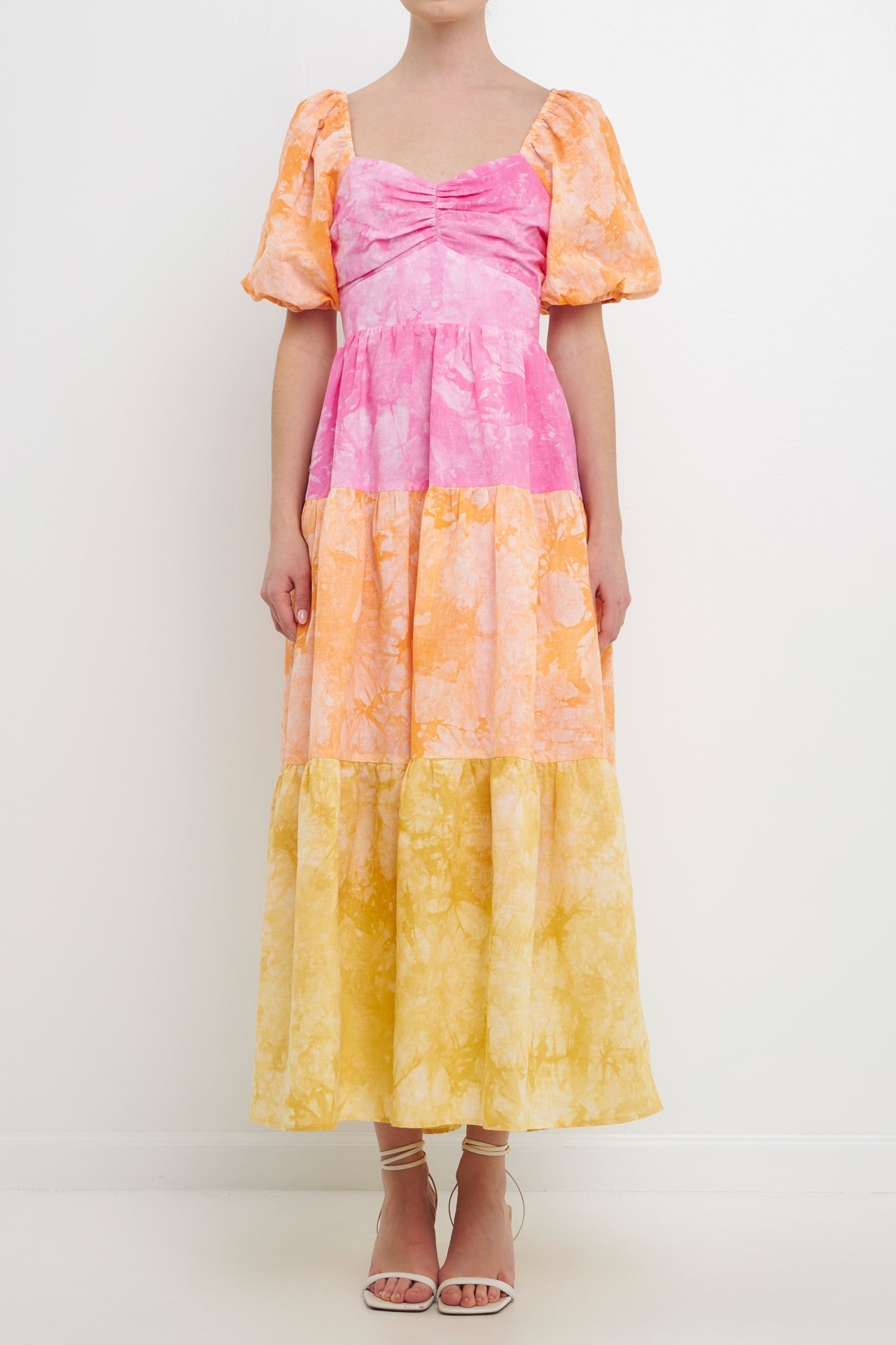 FREE THE ROSES - Colorblock Tie dye Back Tie Maxi Dress - DRESSES available at Objectrare