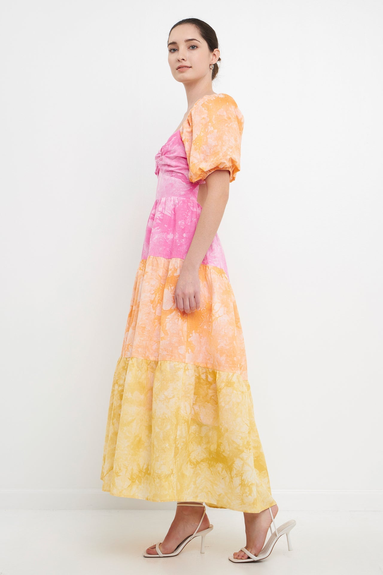 FREE THE ROSES - Colorblock Tie dye Back Tie Maxi Dress - DRESSES available at Objectrare