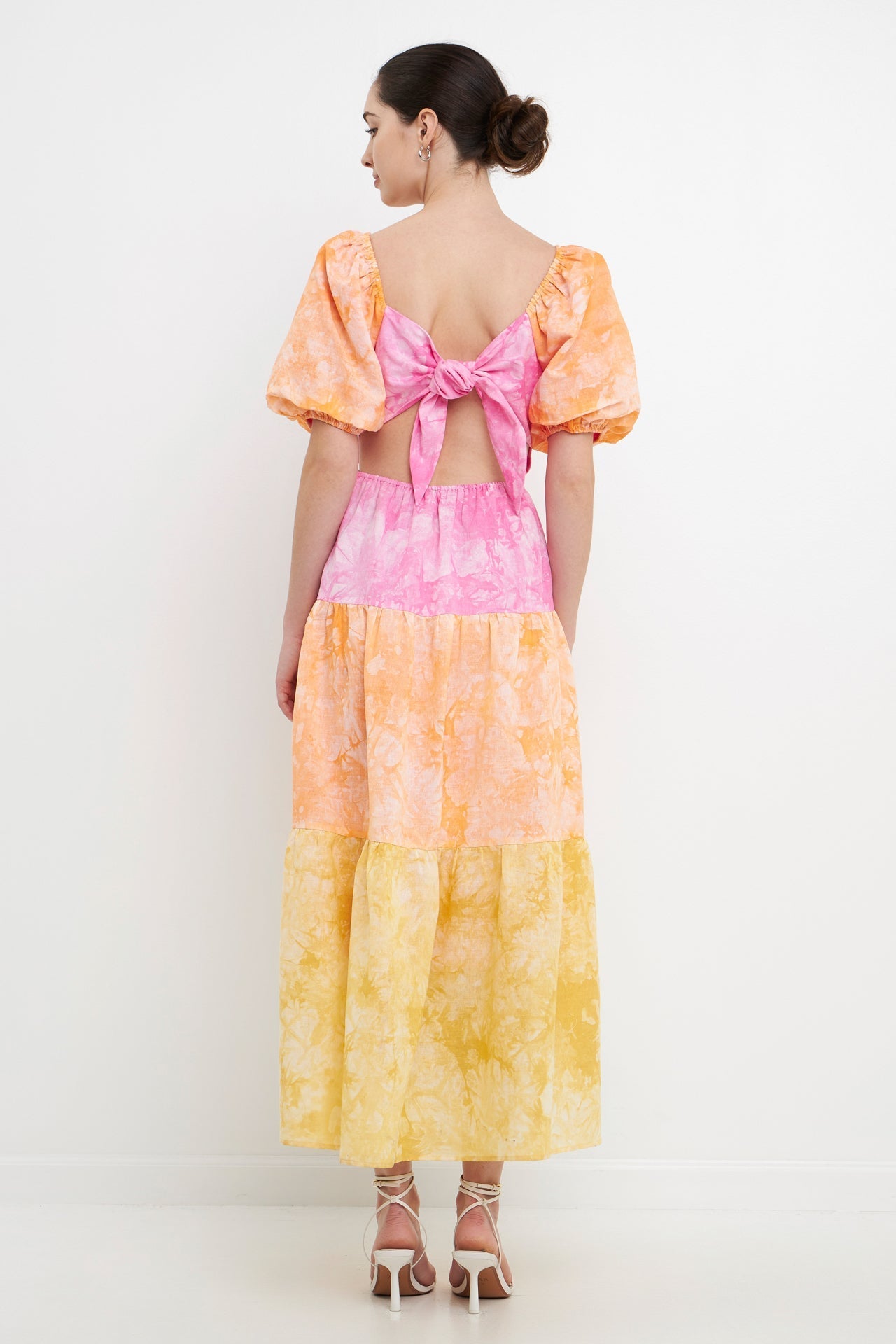 FREE THE ROSES - Colorblock Tie dye Back Tie Maxi Dress - DRESSES available at Objectrare