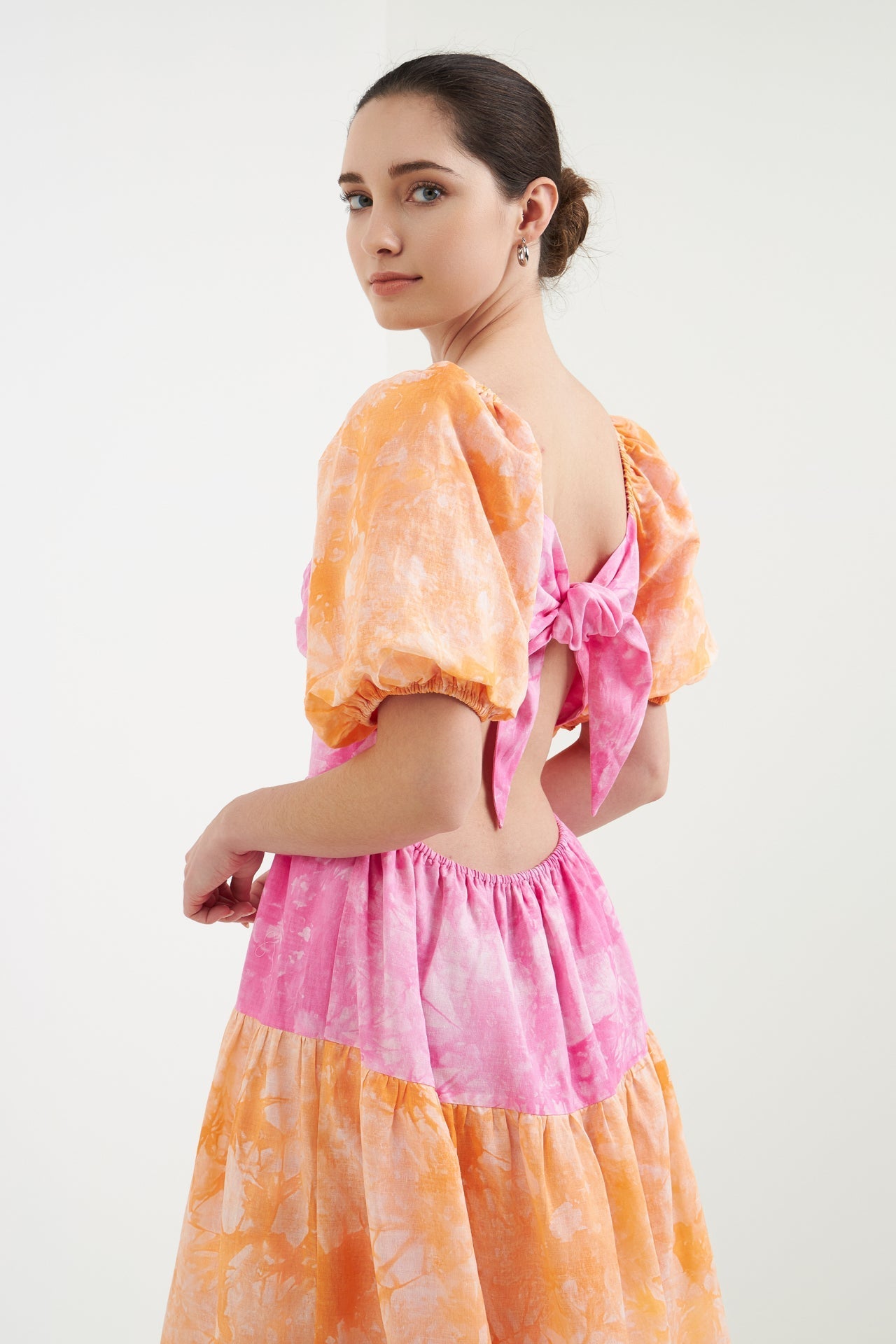 FREE THE ROSES - Colorblock Tie dye Back Tie Maxi Dress - DRESSES available at Objectrare