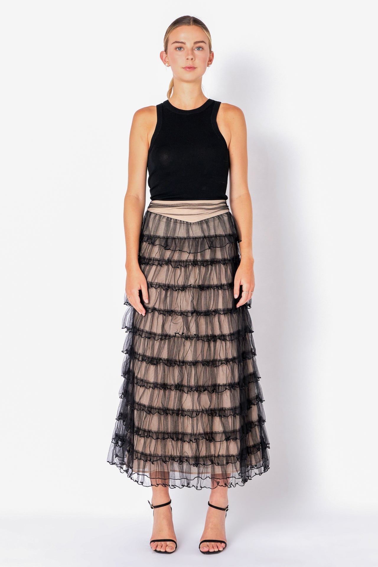 ENDLESS ROSE - Layered Tulle Midi Skirt - SKIRTS available at Objectrare