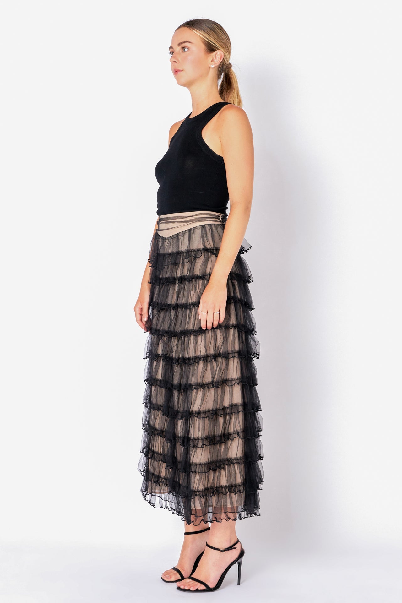 ENDLESS ROSE - Layered Tulle Midi Skirt - SKIRTS available at Objectrare