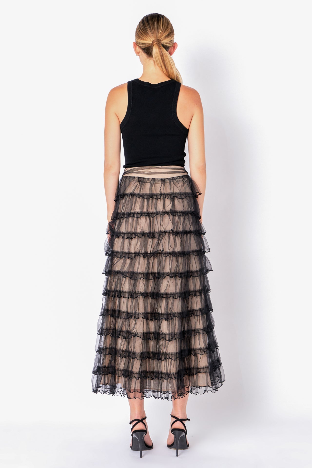 ENDLESS ROSE - Layered Tulle Midi Skirt - SKIRTS available at Objectrare
