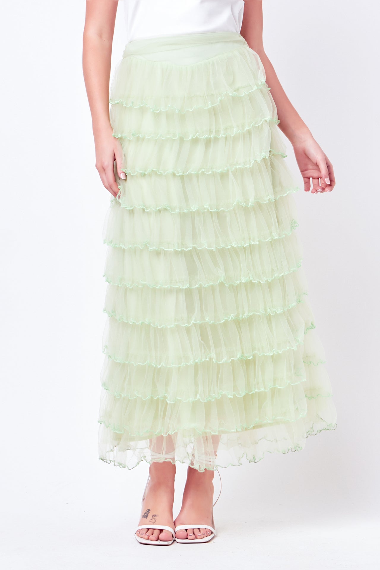 ENDLESS ROSE - Layered Tulle Midi Skirt - SKIRTS available at Objectrare