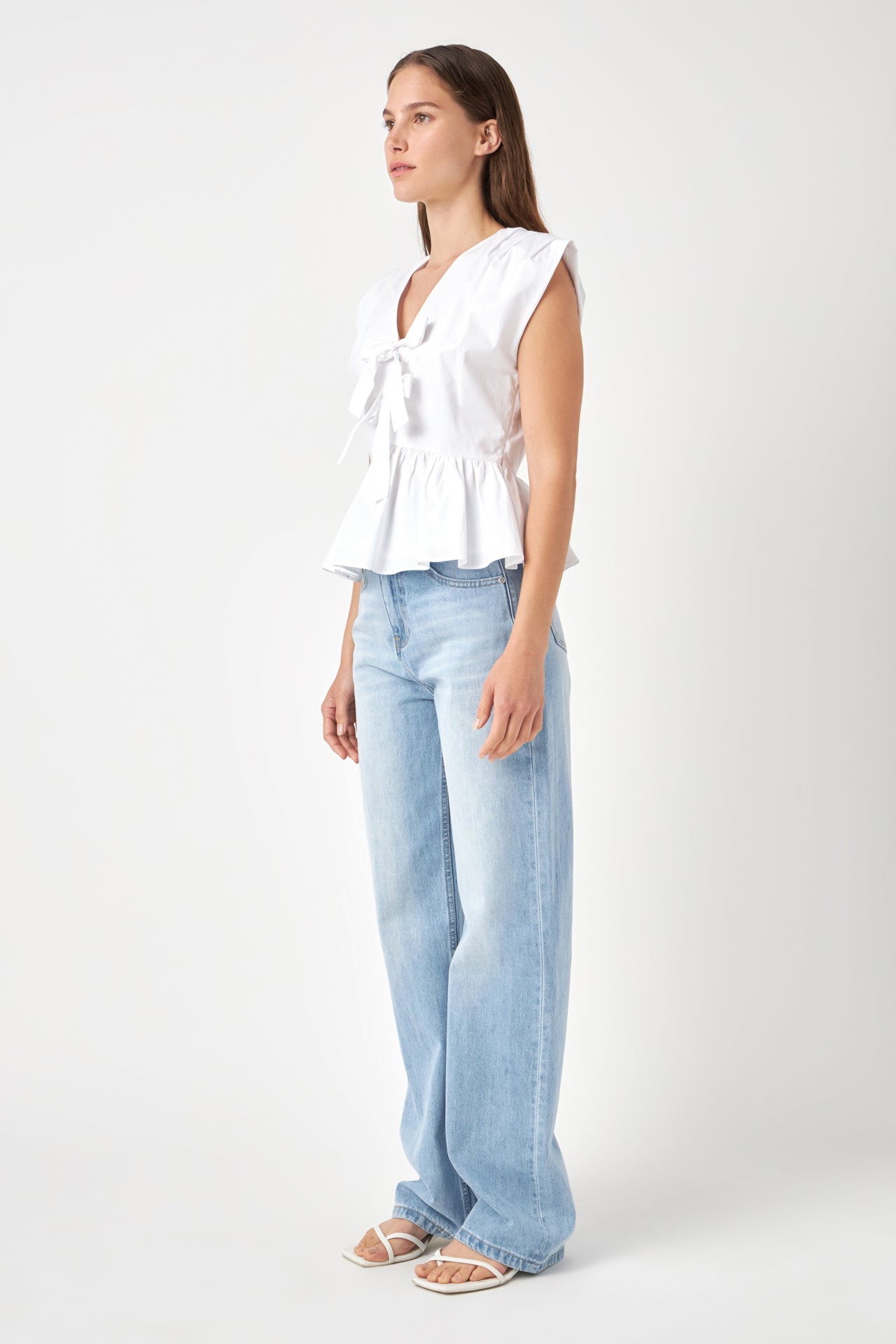 ENGLISH FACTORY - Front Double Bow Tie Top - TOPS available at Objectrare