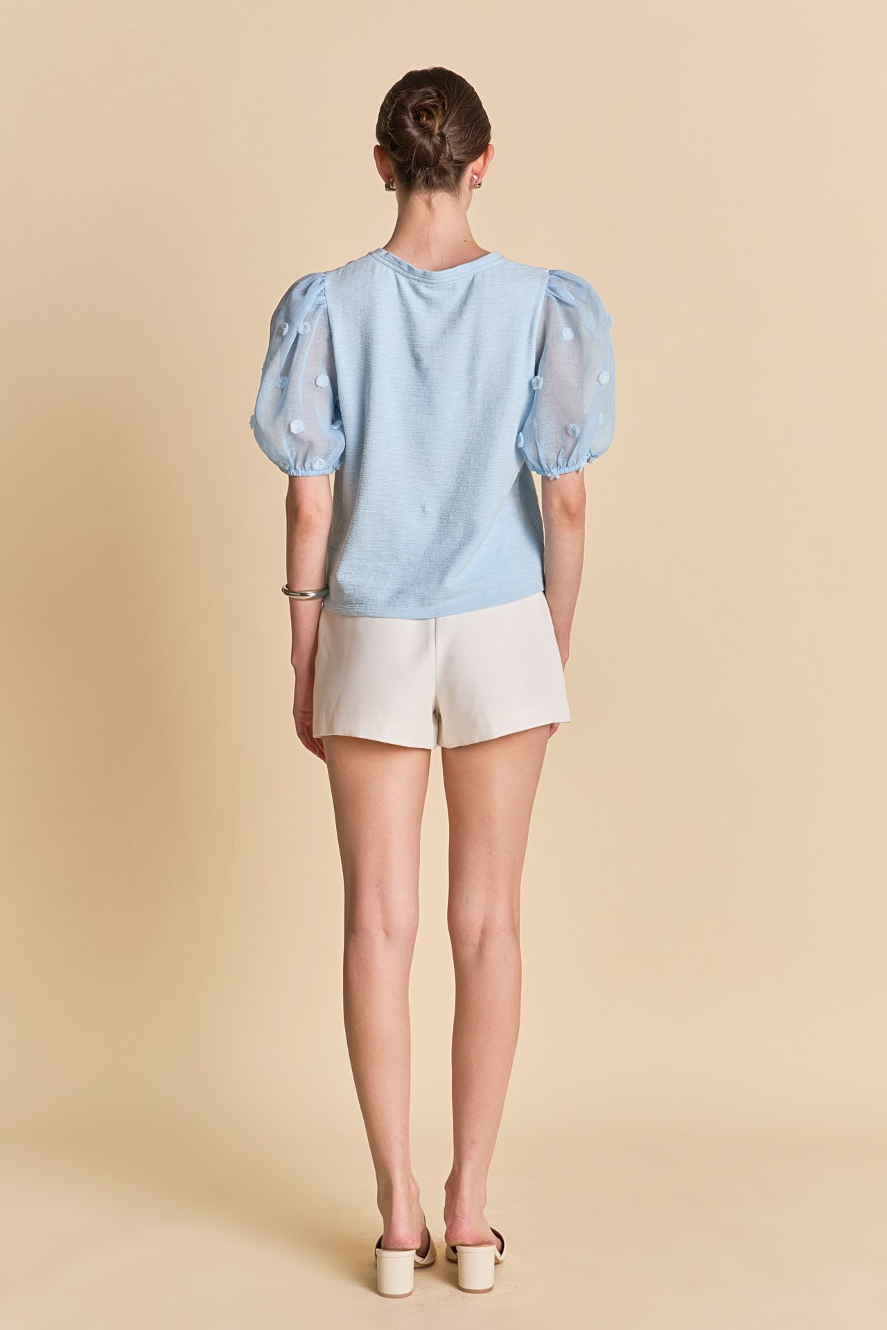 ENGLISH FACTORY - Pom Pom Mixed Media Top - TOPS available at Objectrare