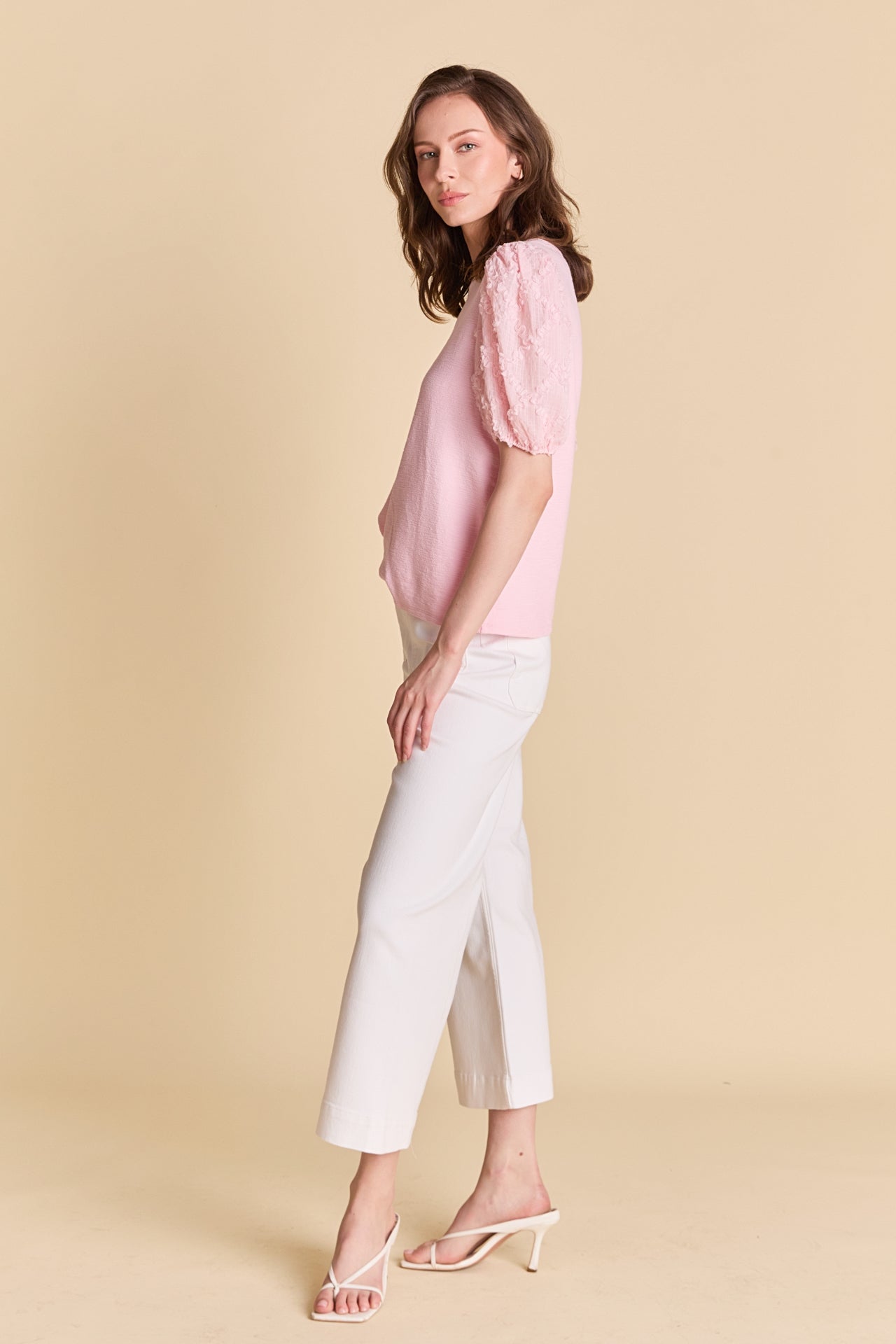ENGLISH FACTORY - Texture Mixed Media Top - TOPS available at Objectrare