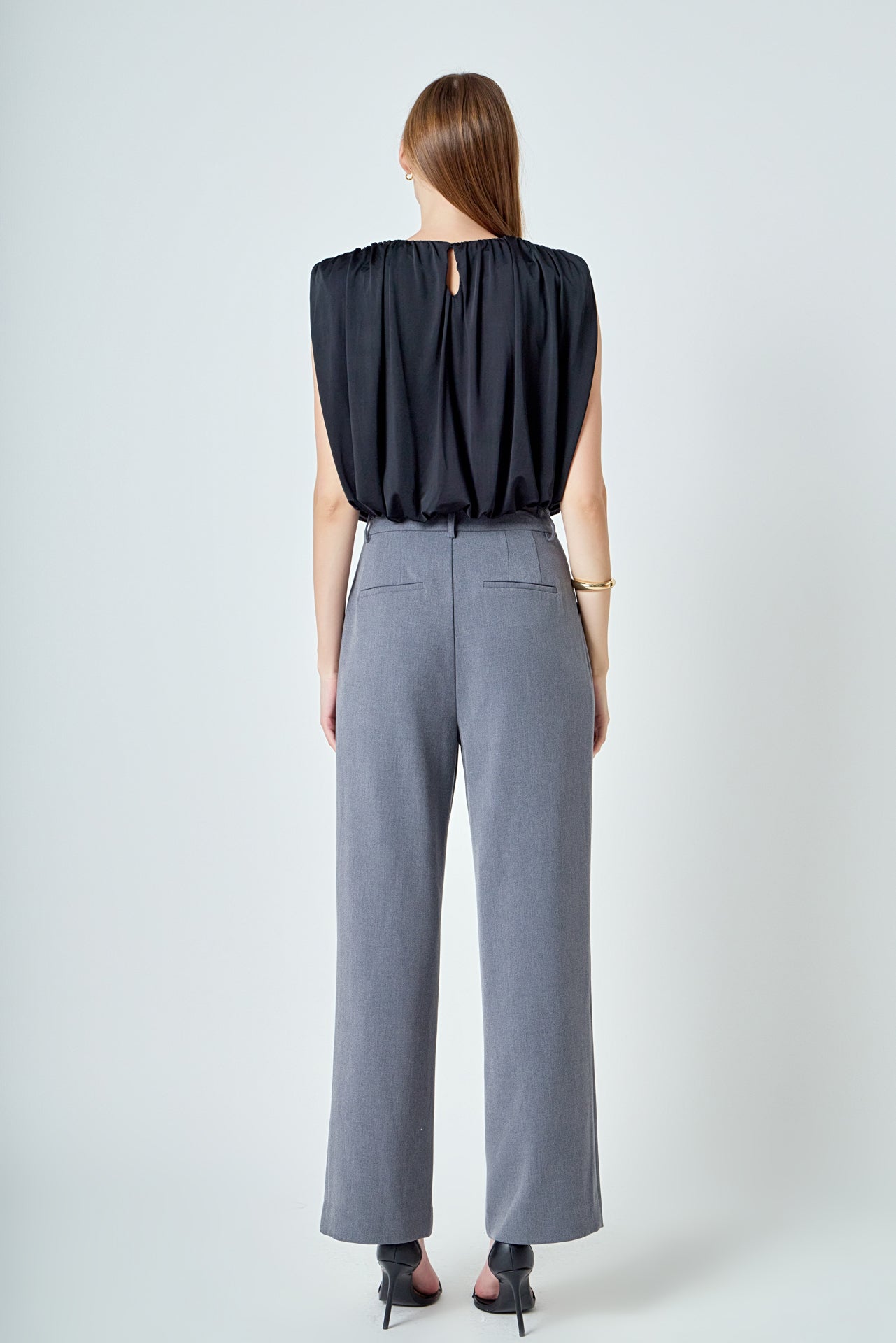 ENDLESS ROSE - Shirred Shoulder Cropped Top - TOPS available at Objectrare