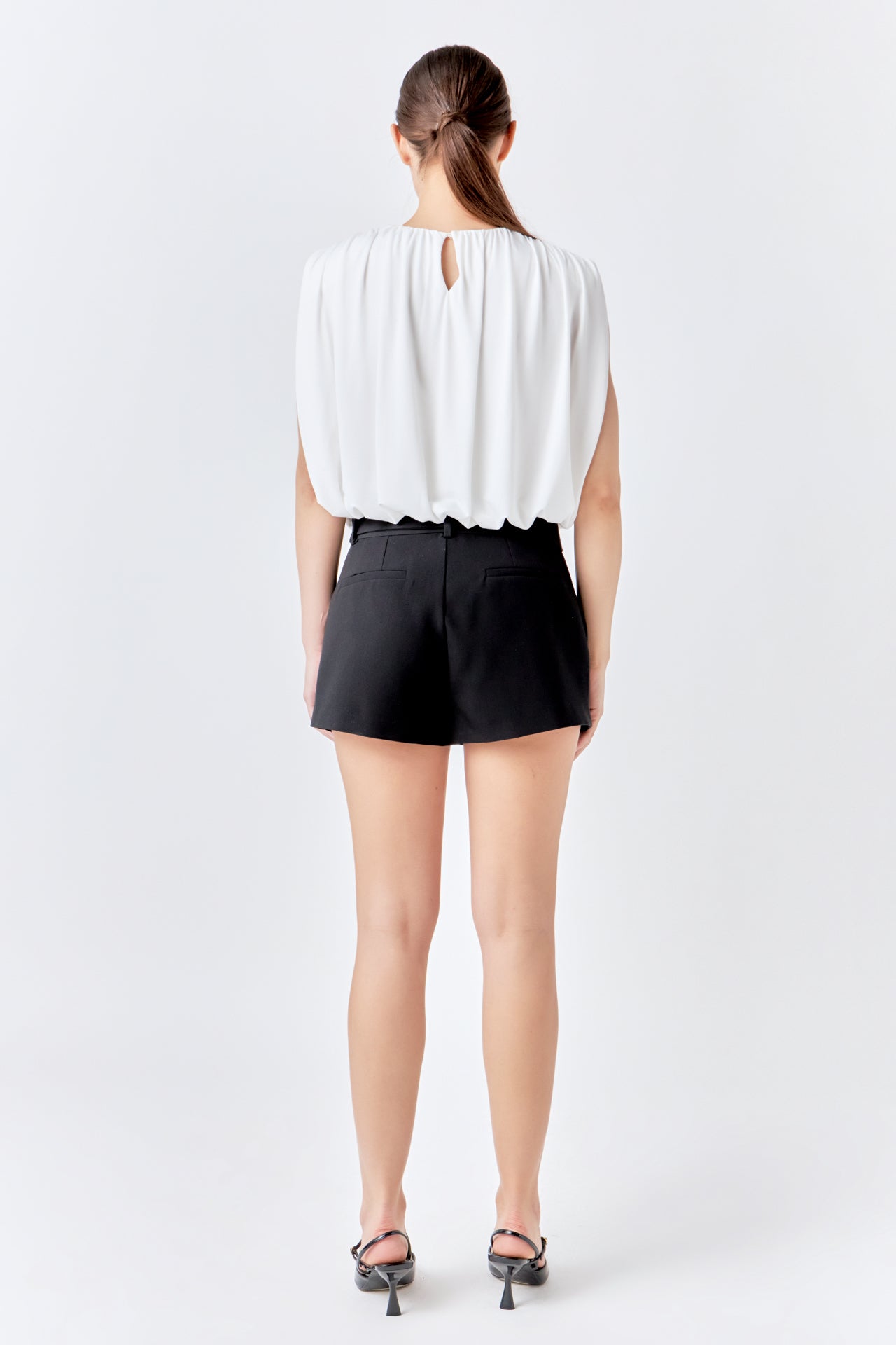 ENDLESS ROSE - Shirred Shoulder Cropped Top - TOPS available at Objectrare