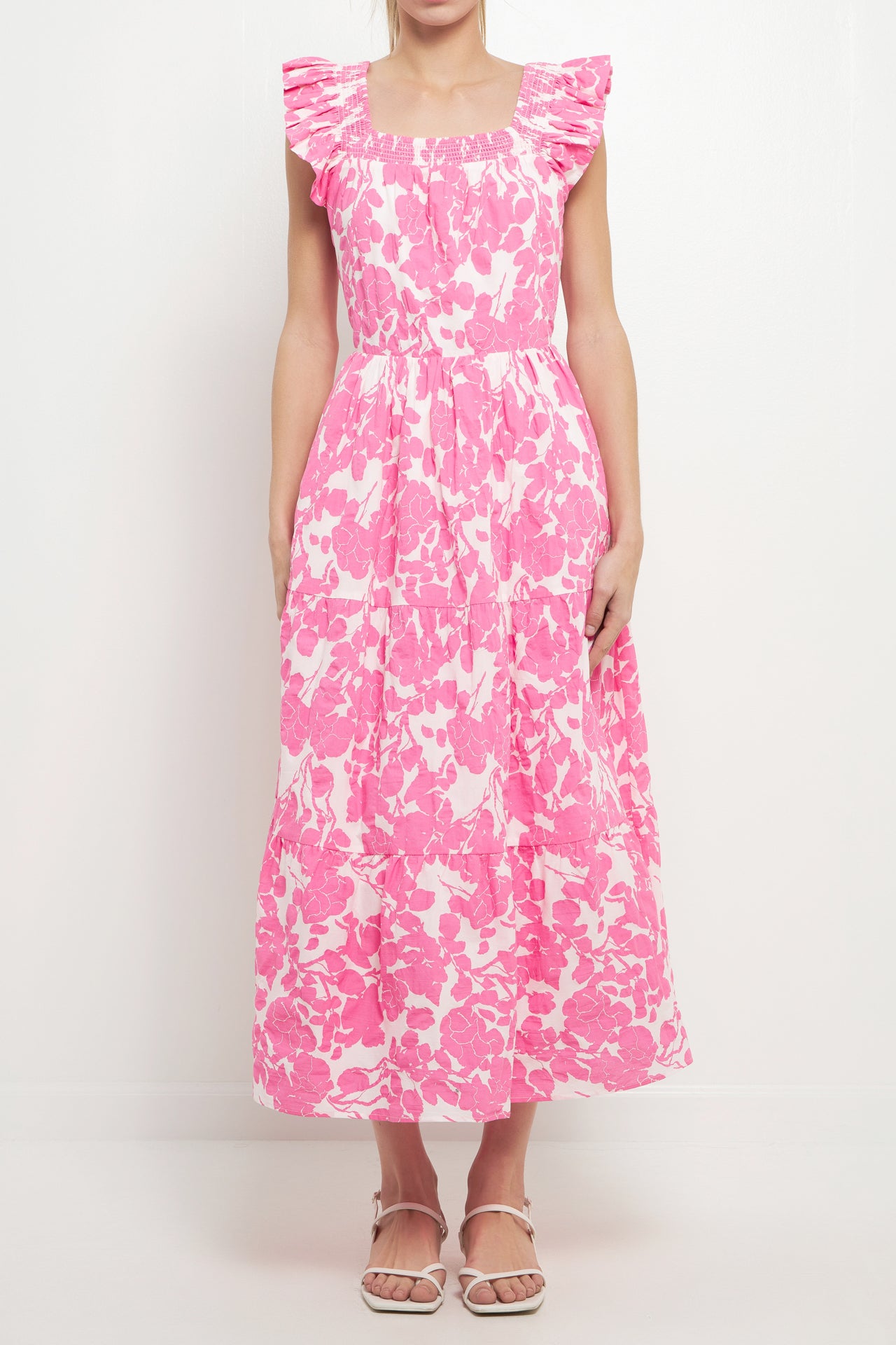ENGLISH FACTORY - Back Bow Floral Midi Dress - DRESSES available at Objectrare