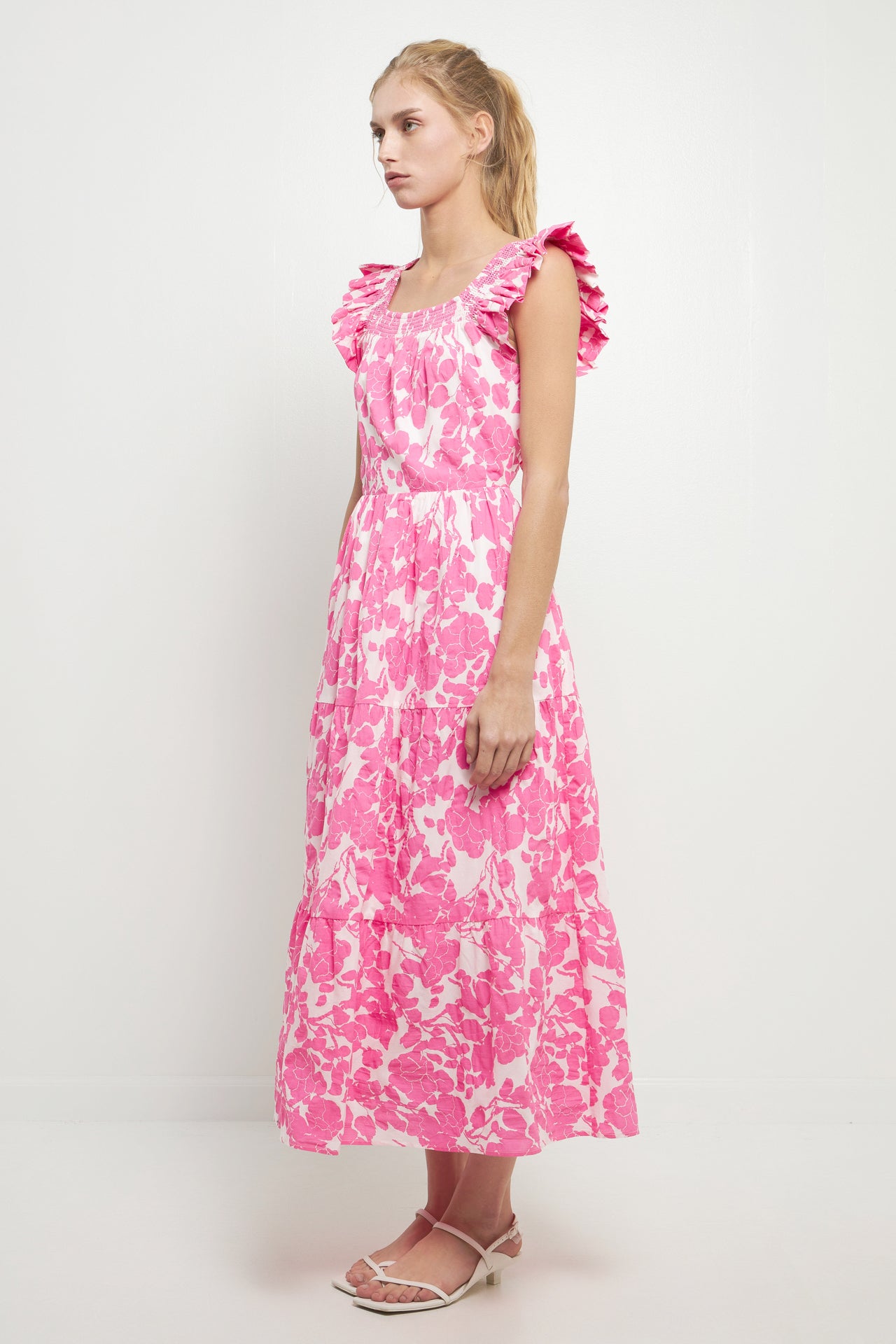 ENGLISH FACTORY - Back Bow Floral Midi Dress - DRESSES available at Objectrare