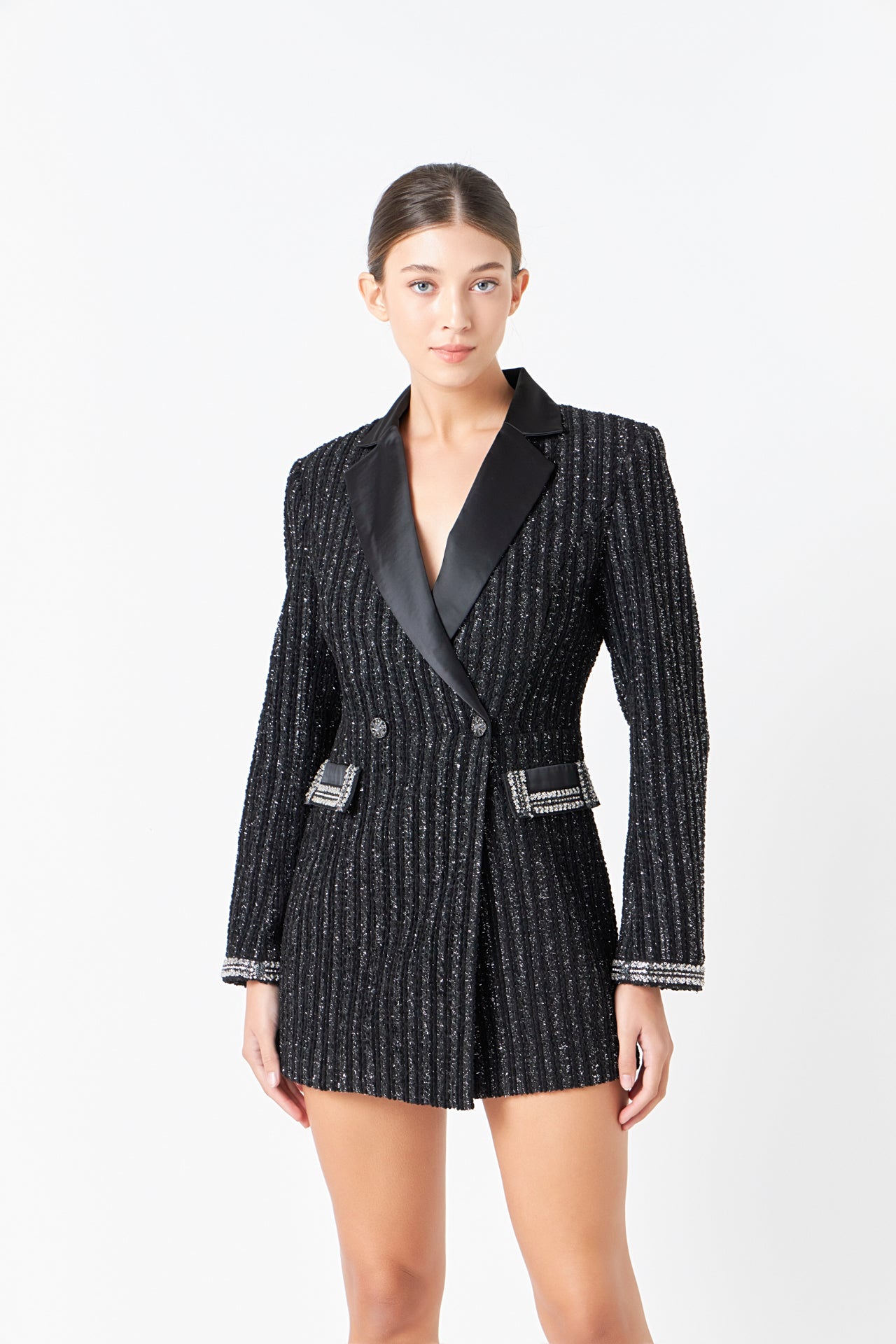 ENDLESS ROSE - Premium Embellishment Trim Edge Romper - ROMPERS available at Objectrare