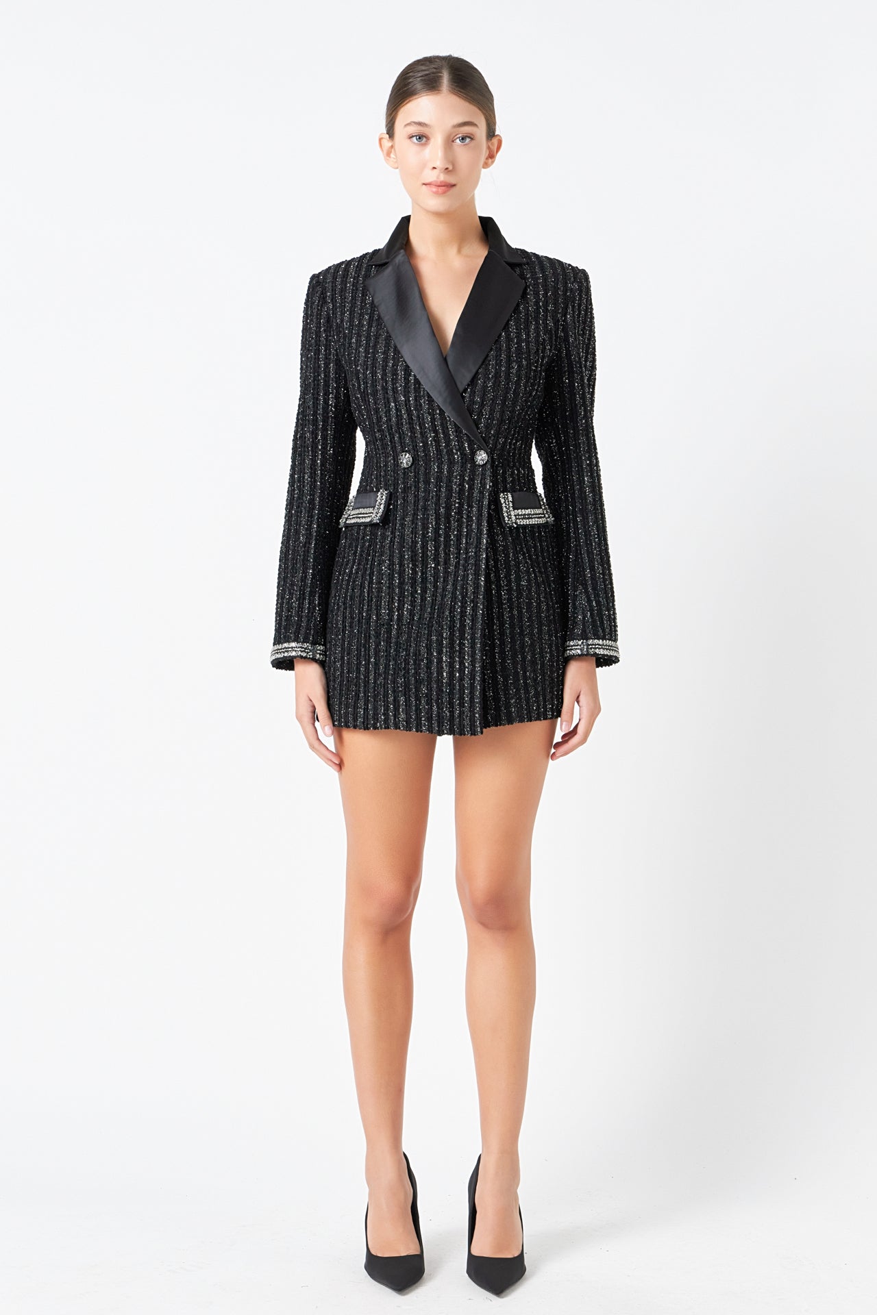 ENDLESS ROSE - Premium Embellishment Trim Edge Romper - ROMPERS available at Objectrare