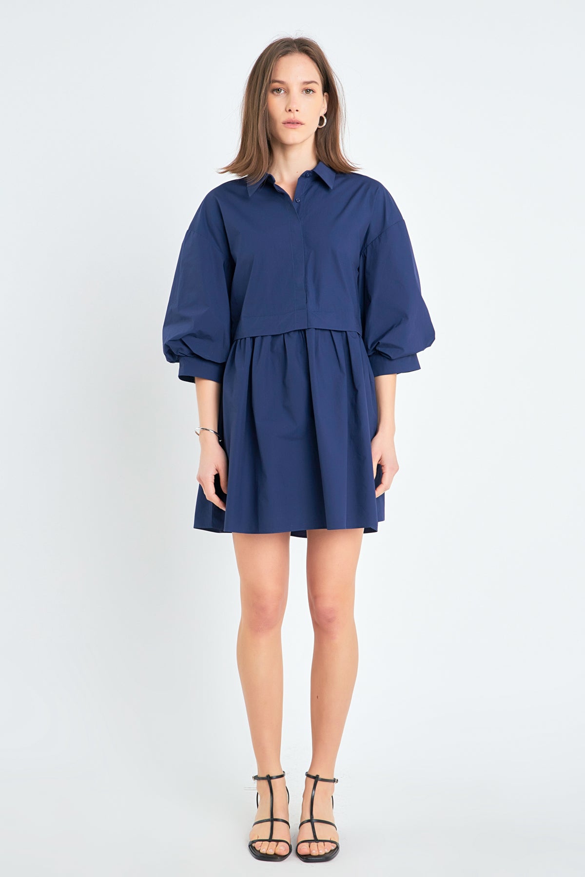 ENGLISH FACTORY - Puff Sleeve Shirt Dress - DRESSES available at Objectrare