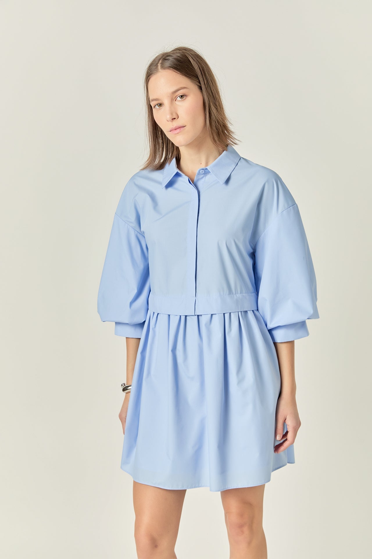 ENGLISH FACTORY - Puff Sleeve Shirt Dress - DRESSES available at Objectrare