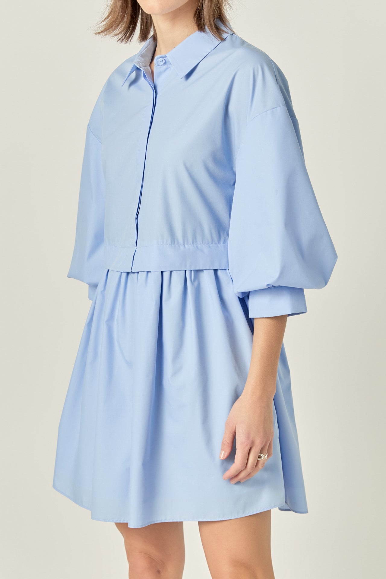ENGLISH FACTORY - Puff Sleeve Shirt Dress - DRESSES available at Objectrare