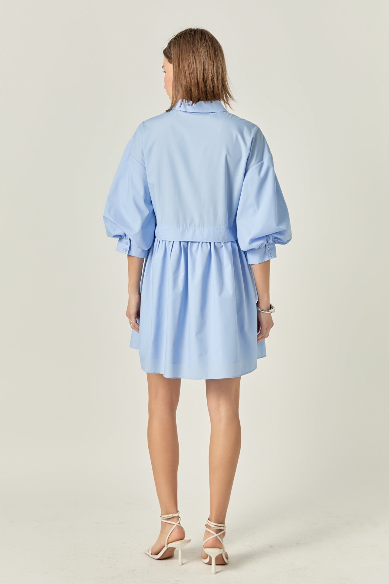 ENGLISH FACTORY - Puff Sleeve Shirt Dress - DRESSES available at Objectrare