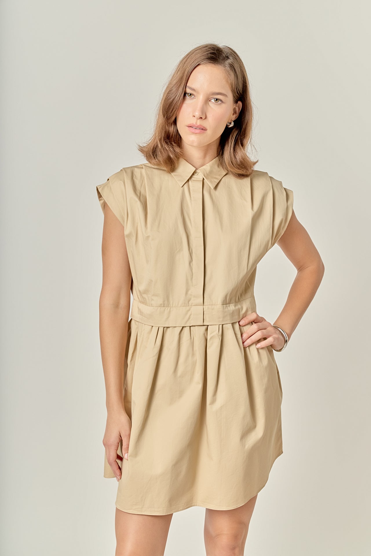 ENGLISH FACTORY - Pleated Shoulder Shirt Dress - DRESSES available at Objectrare