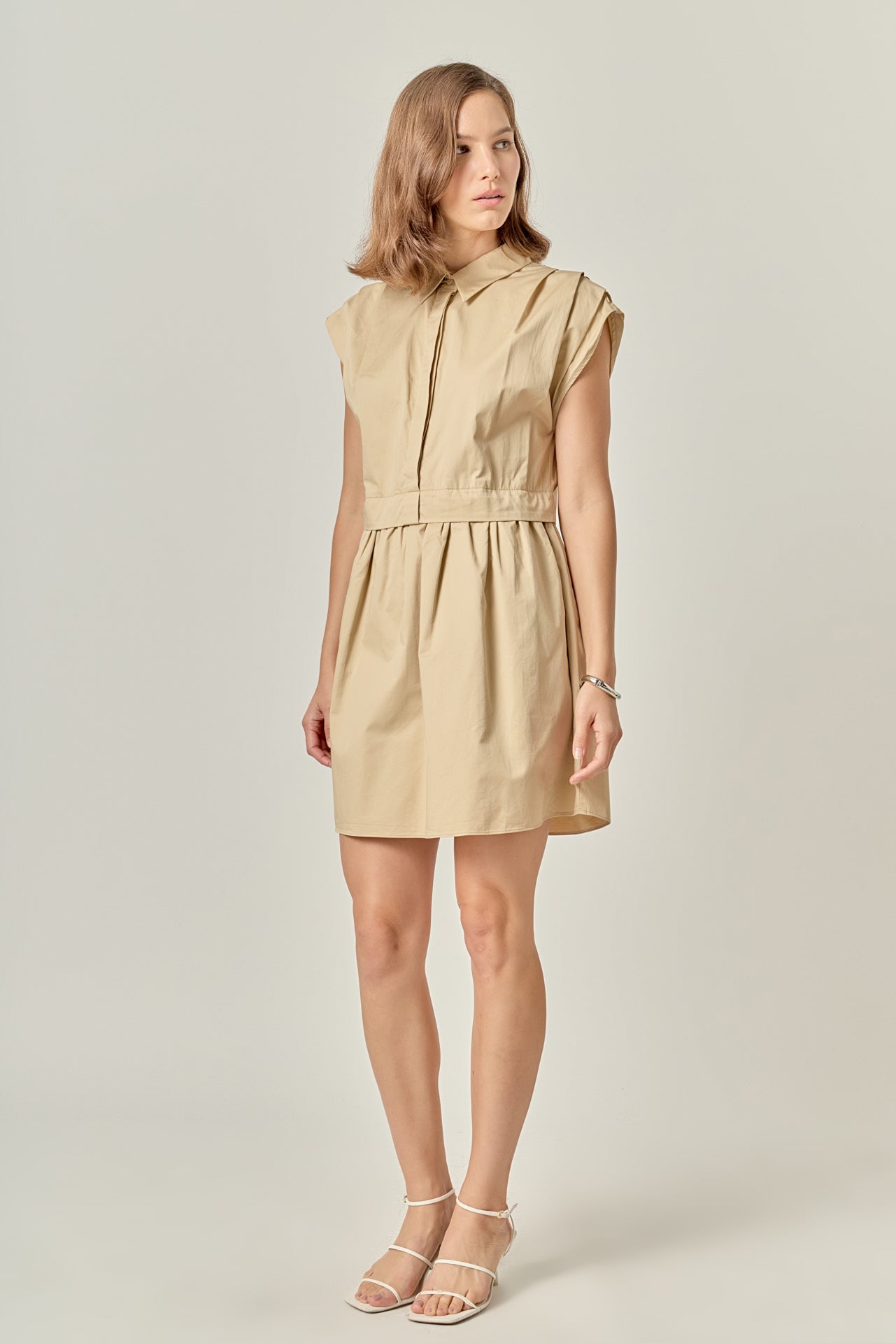 ENGLISH FACTORY - Pleated Shoulder Shirt Dress - DRESSES available at Objectrare