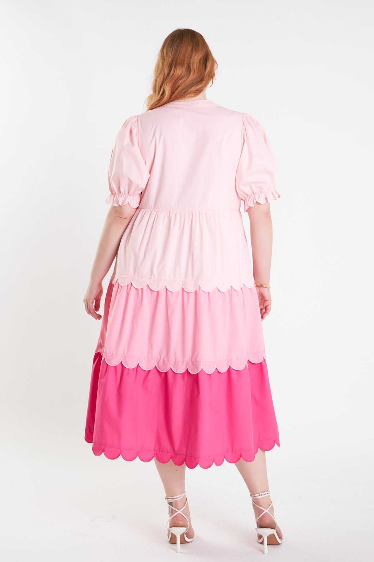 ENGLISH FACTORY - Plus Size Colorblock Scallop Dress - DRESSES available at Objectrare