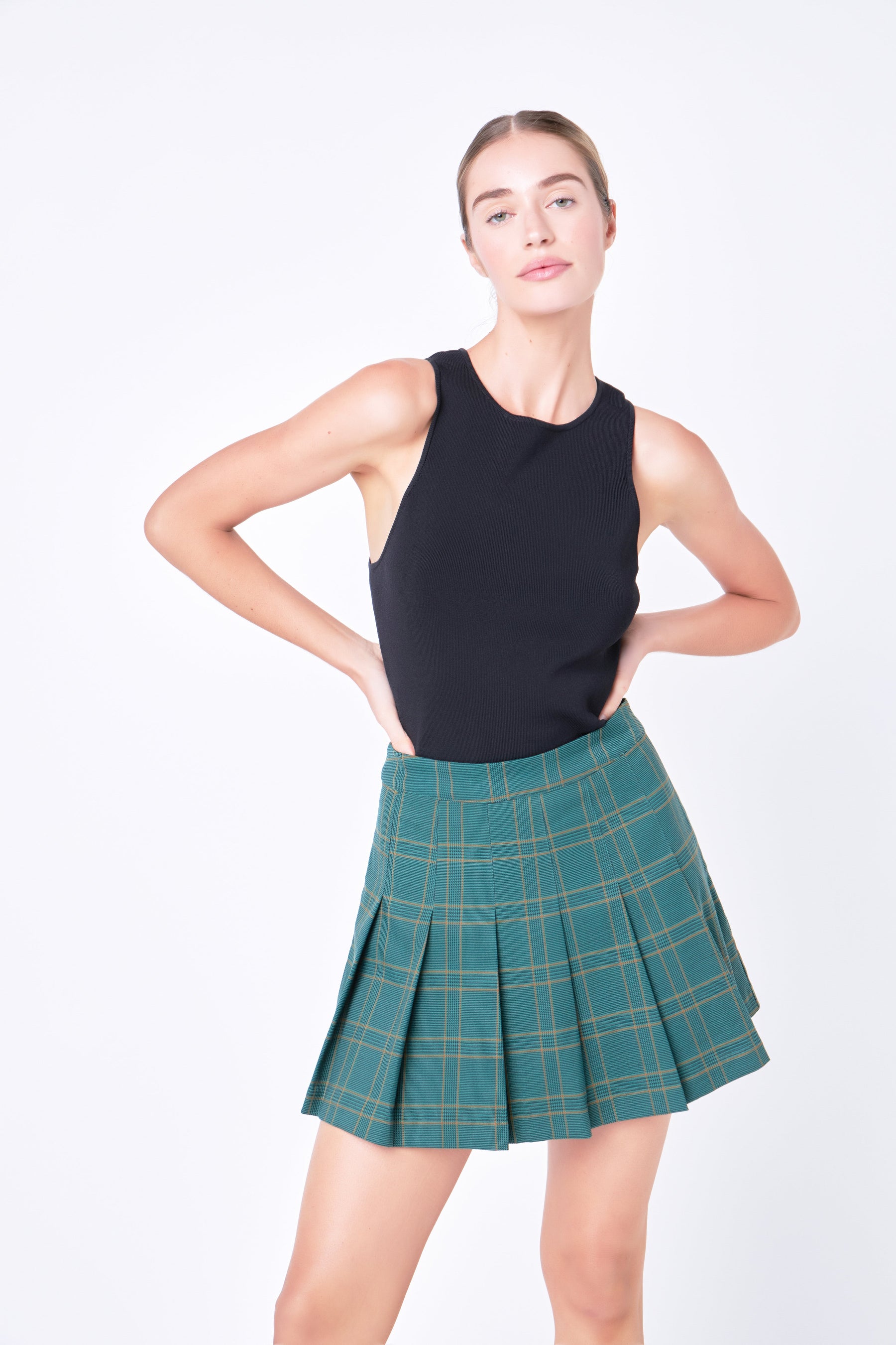 ENGLISH FACTORY - Pleated Check Skort - SKORTS available at Objectrare