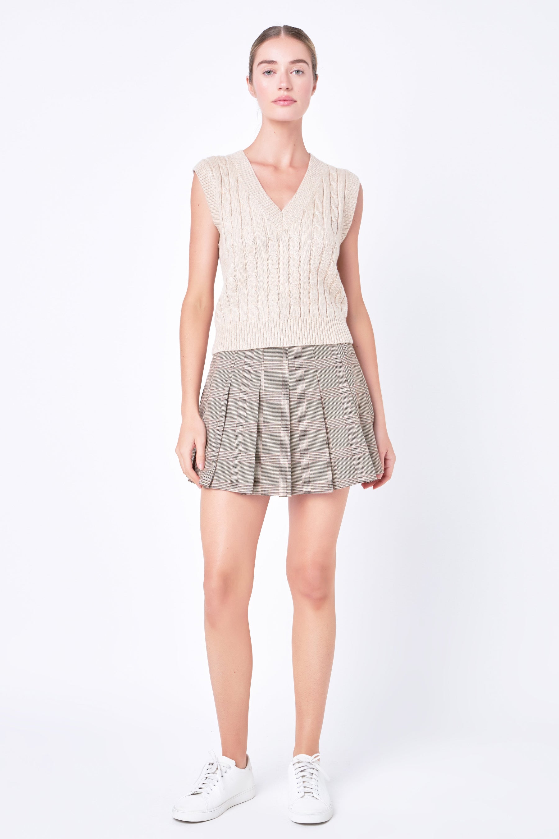 ENGLISH FACTORY - Pleated Check Skort - SKORTS available at Objectrare