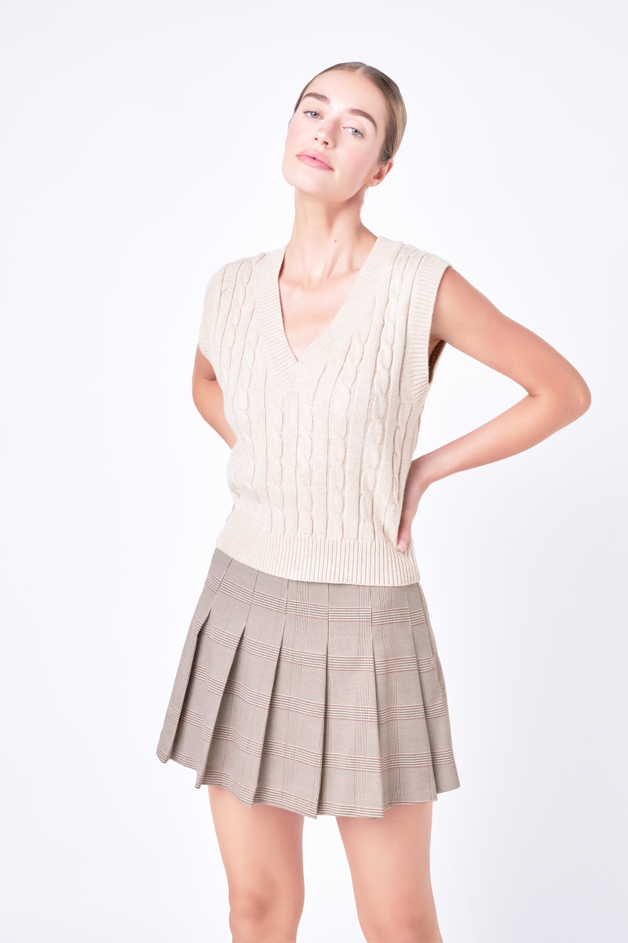 ENGLISH FACTORY - Pleated Check Skort - SKORTS available at Objectrare