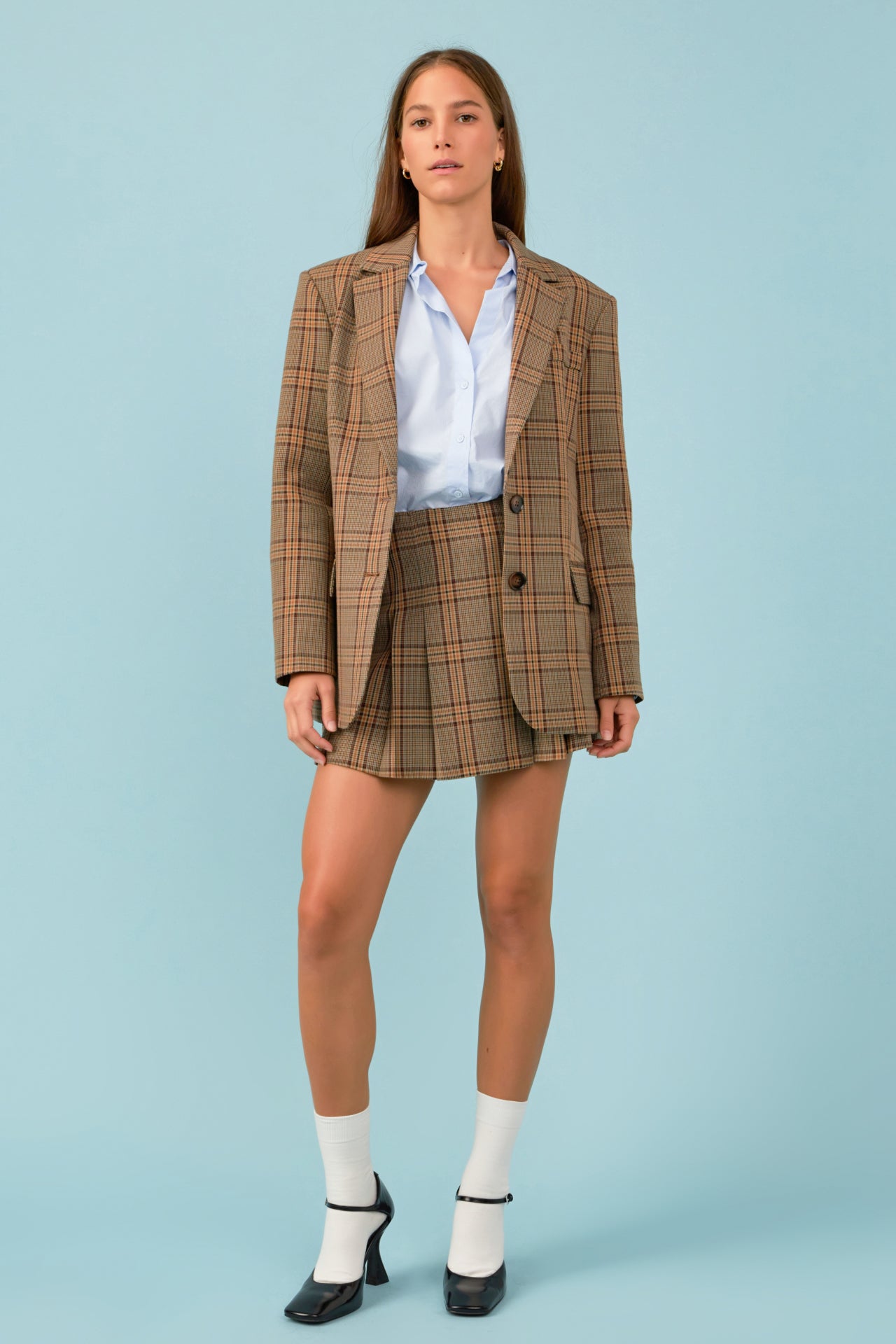 ENGLISH FACTORY - Oversized Check Blazer - BLAZERS available at Objectrare