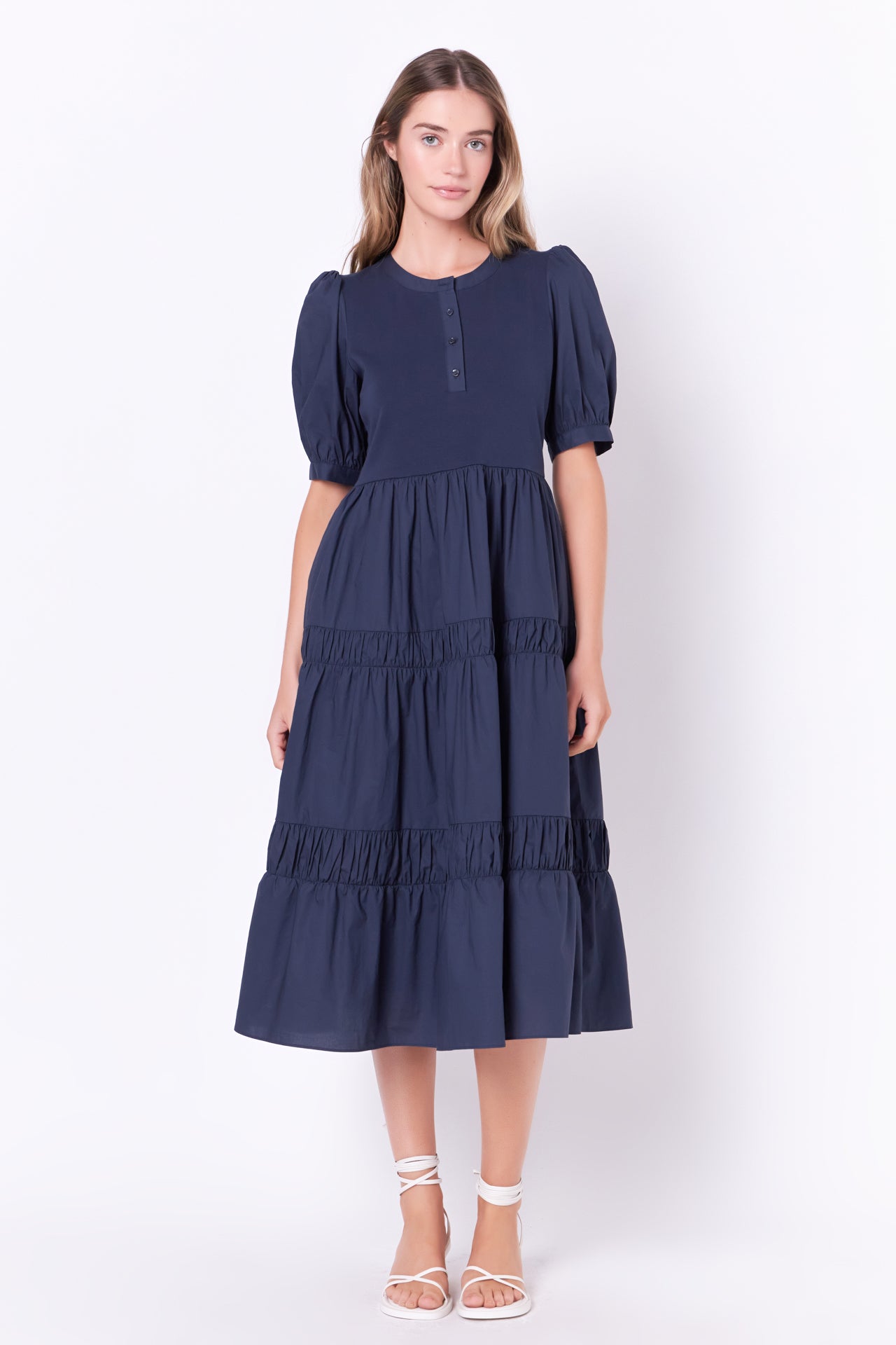 ENGLISH FACTORY - Mixed Media Midi Dress - DRESSES available at Objectrare