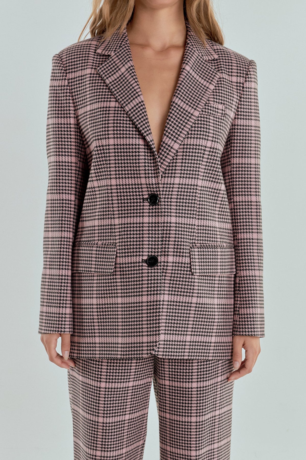 ENDLESS ROSE - Houndstooth Oversize Blazer - BLAZERS available at Objectrare