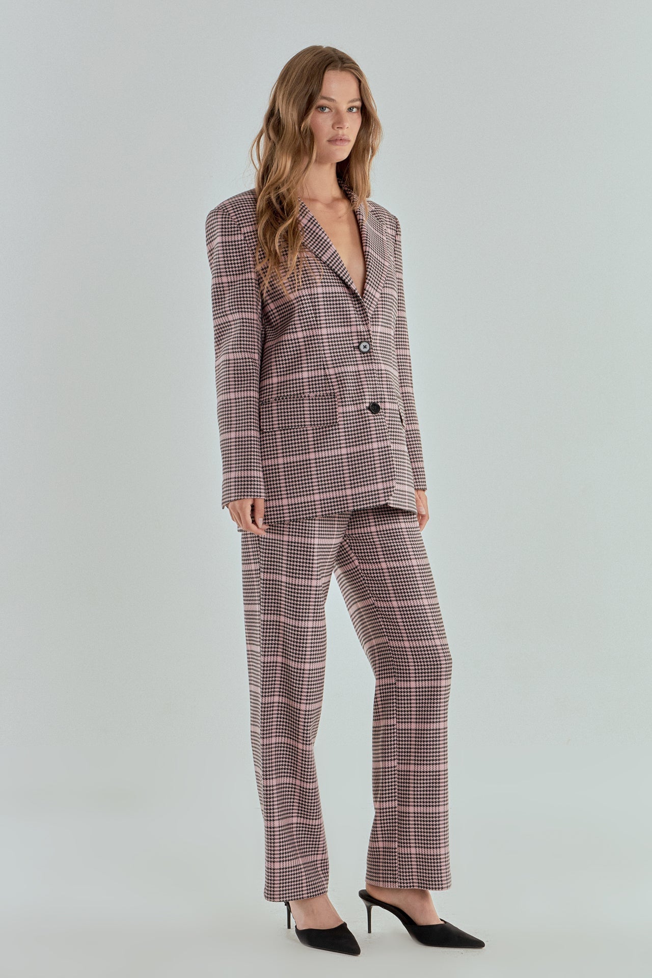 ENDLESS ROSE - Houndstooth Oversize Blazer - BLAZERS available at Objectrare