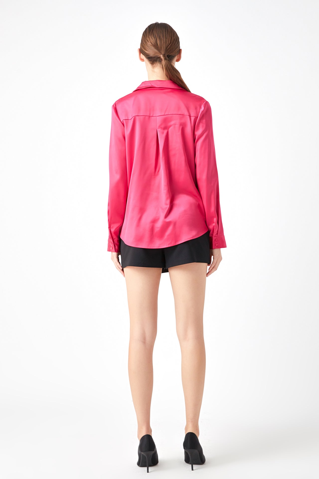 ENDLESS ROSE - Wrapped Satin Blouse - SHIRTS & BLOUSES available at Objectrare