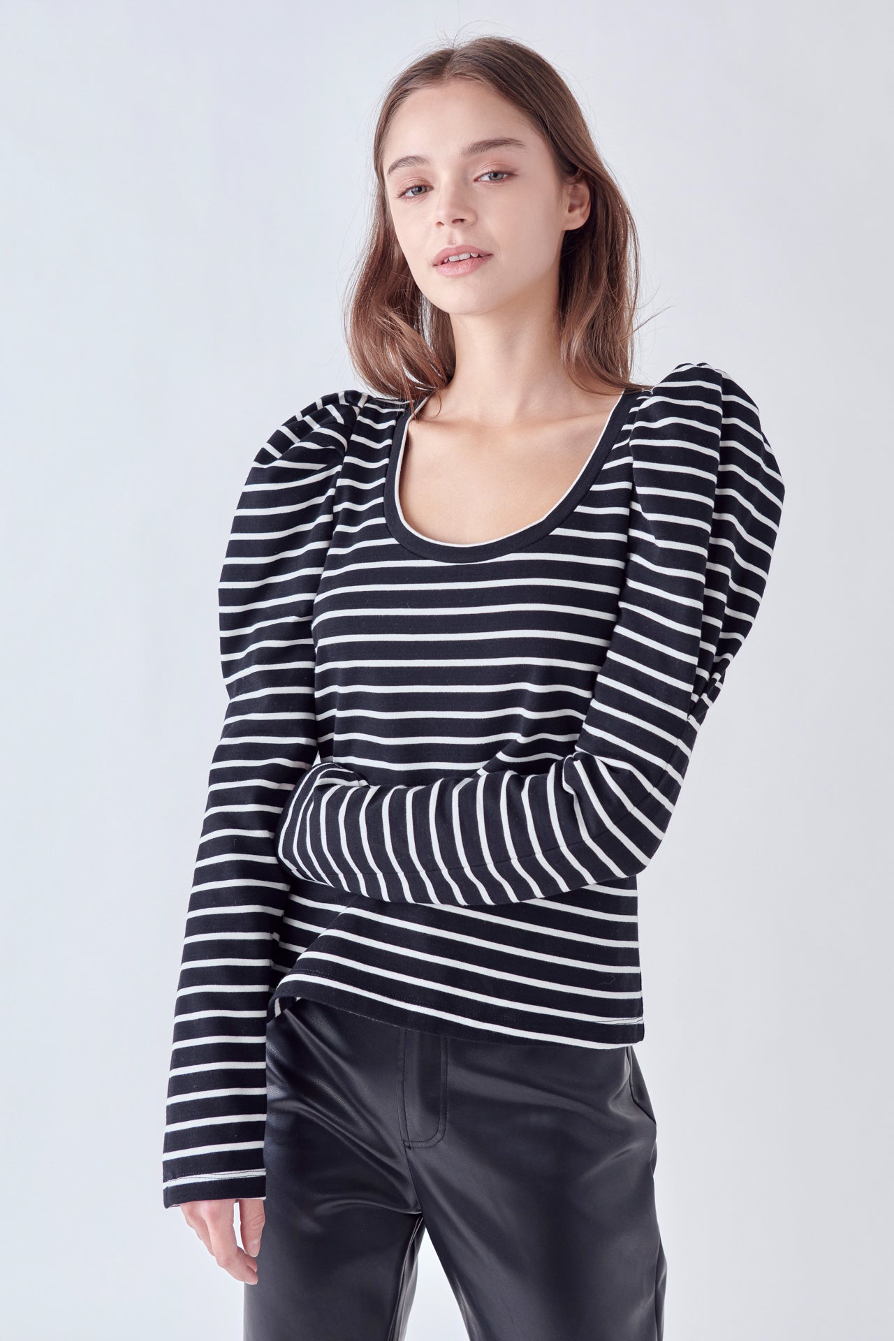 ENGLISH FACTORY - Puff Sleeve Knit Top - TOPS available at Objectrare