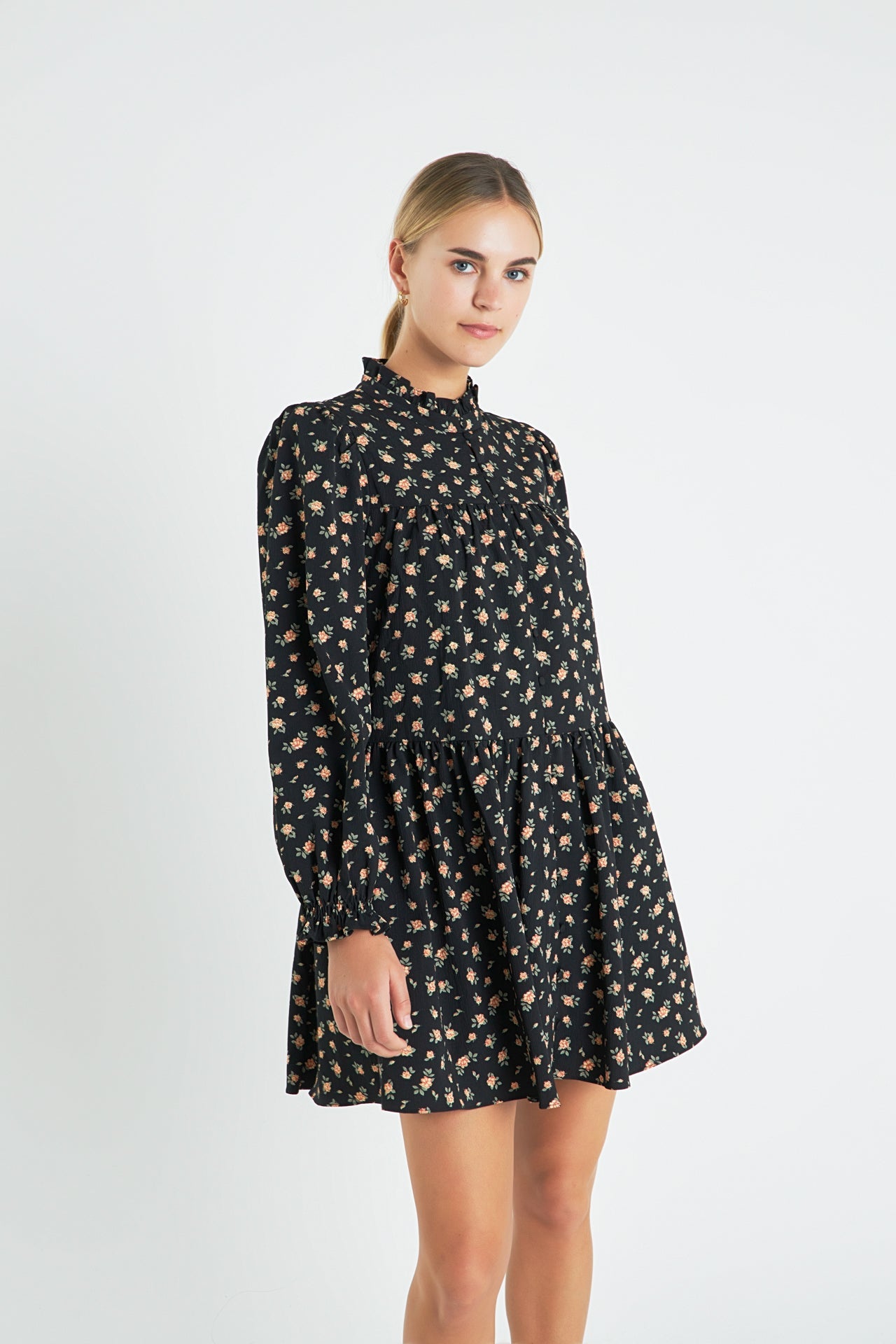 ENGLISH FACTORY - Floral Tiered Mini Dress - DRESSES available at Objectrare