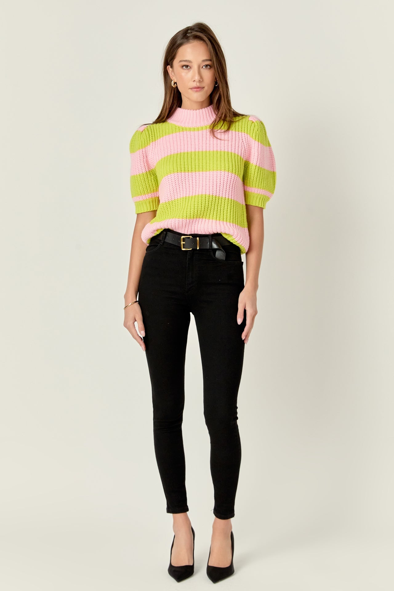 ENGLISH FACTORY - Stripe Mockneck Sweater - SWEATERS & KNITS available at Objectrare