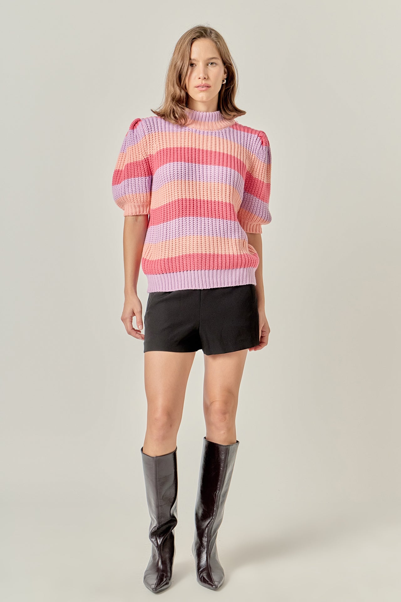 ENGLISH FACTORY - Stripe Mockneck Sweater - SWEATERS & KNITS available at Objectrare