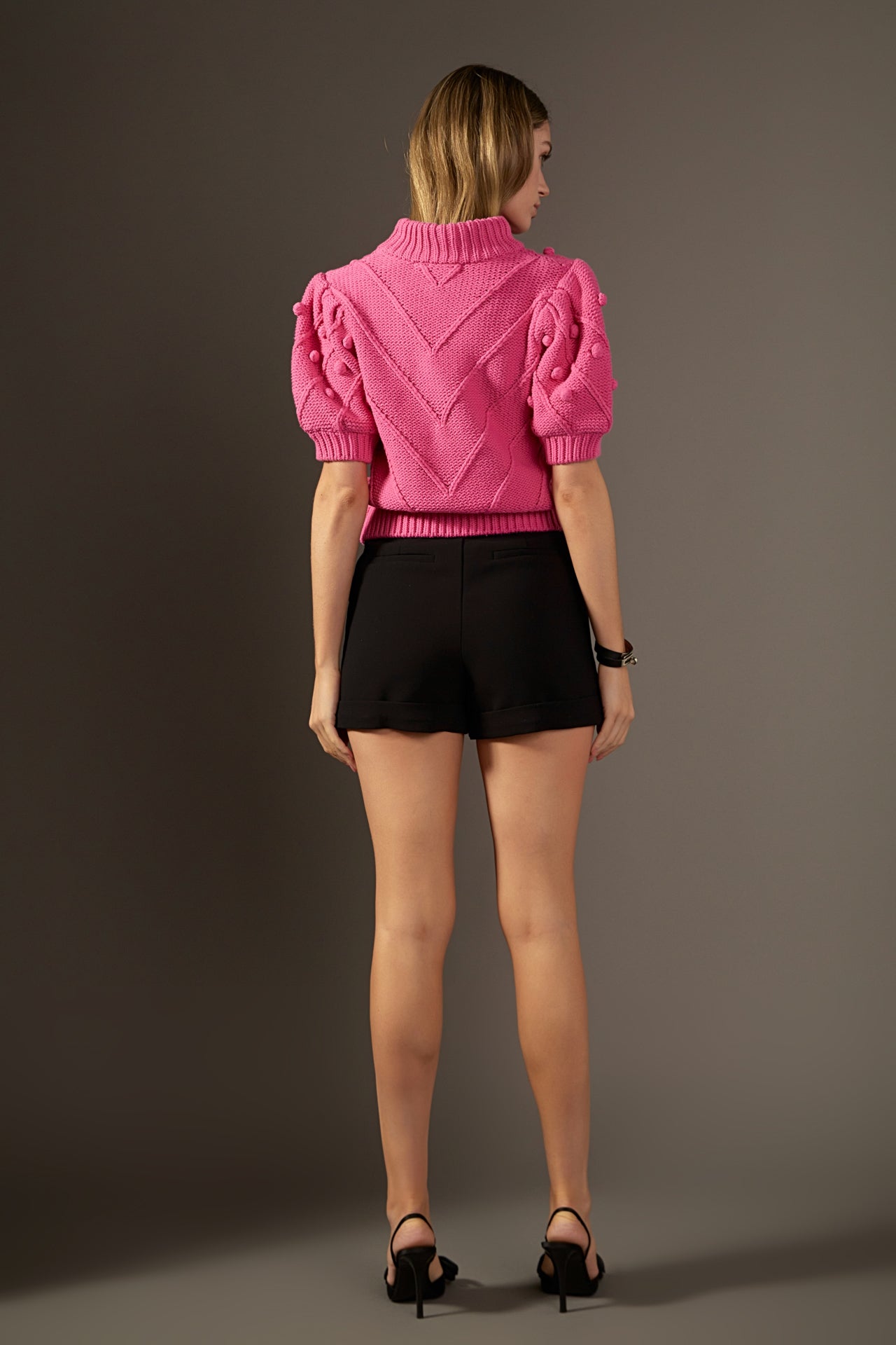 ENGLISH FACTORY - Pom Pom Puff Sleeve Sweater - SWEATERS & KNITS available at Objectrare