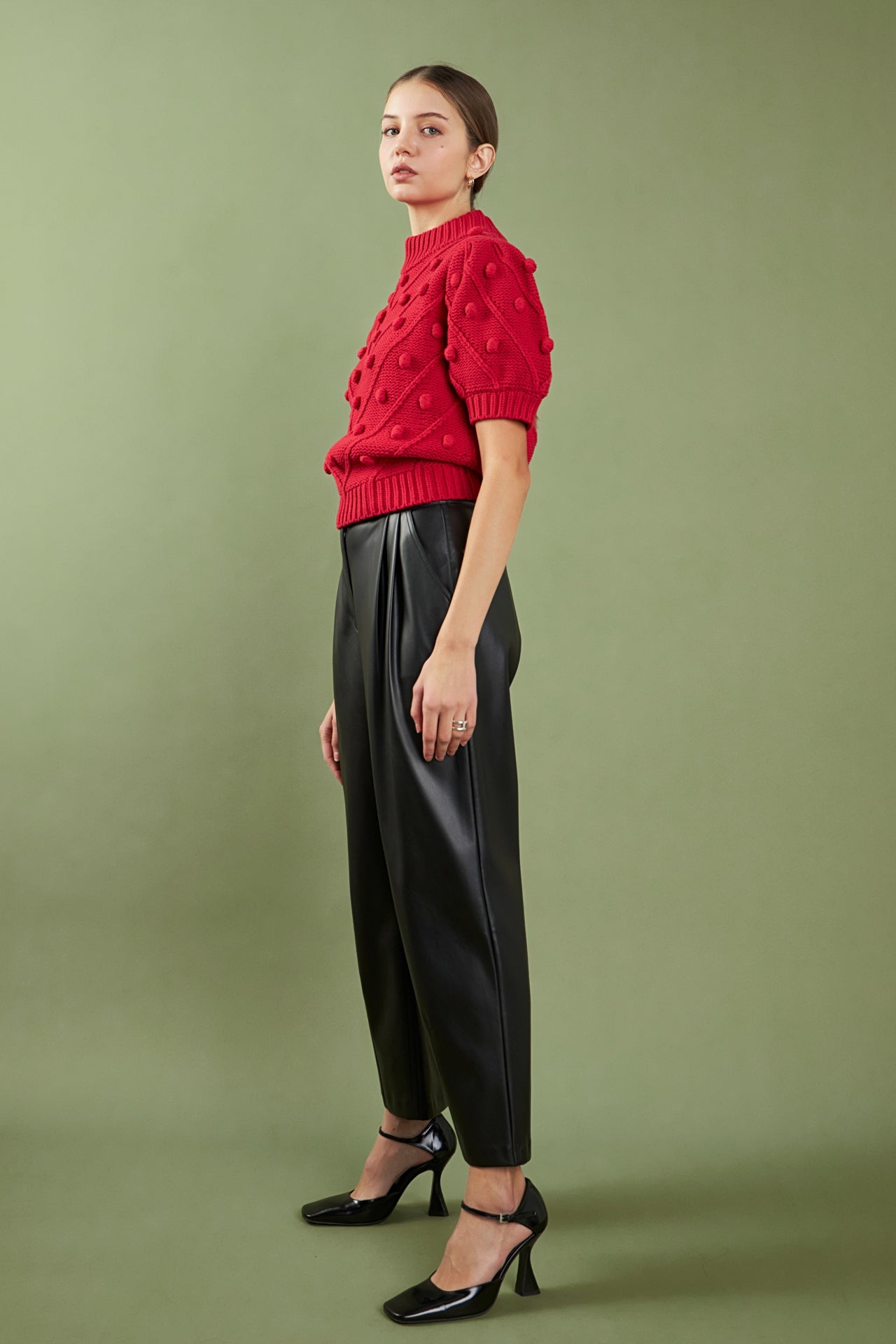 ENGLISH FACTORY - Pom Pom Puff Sleeve Sweater - SWEATERS & KNITS available at Objectrare