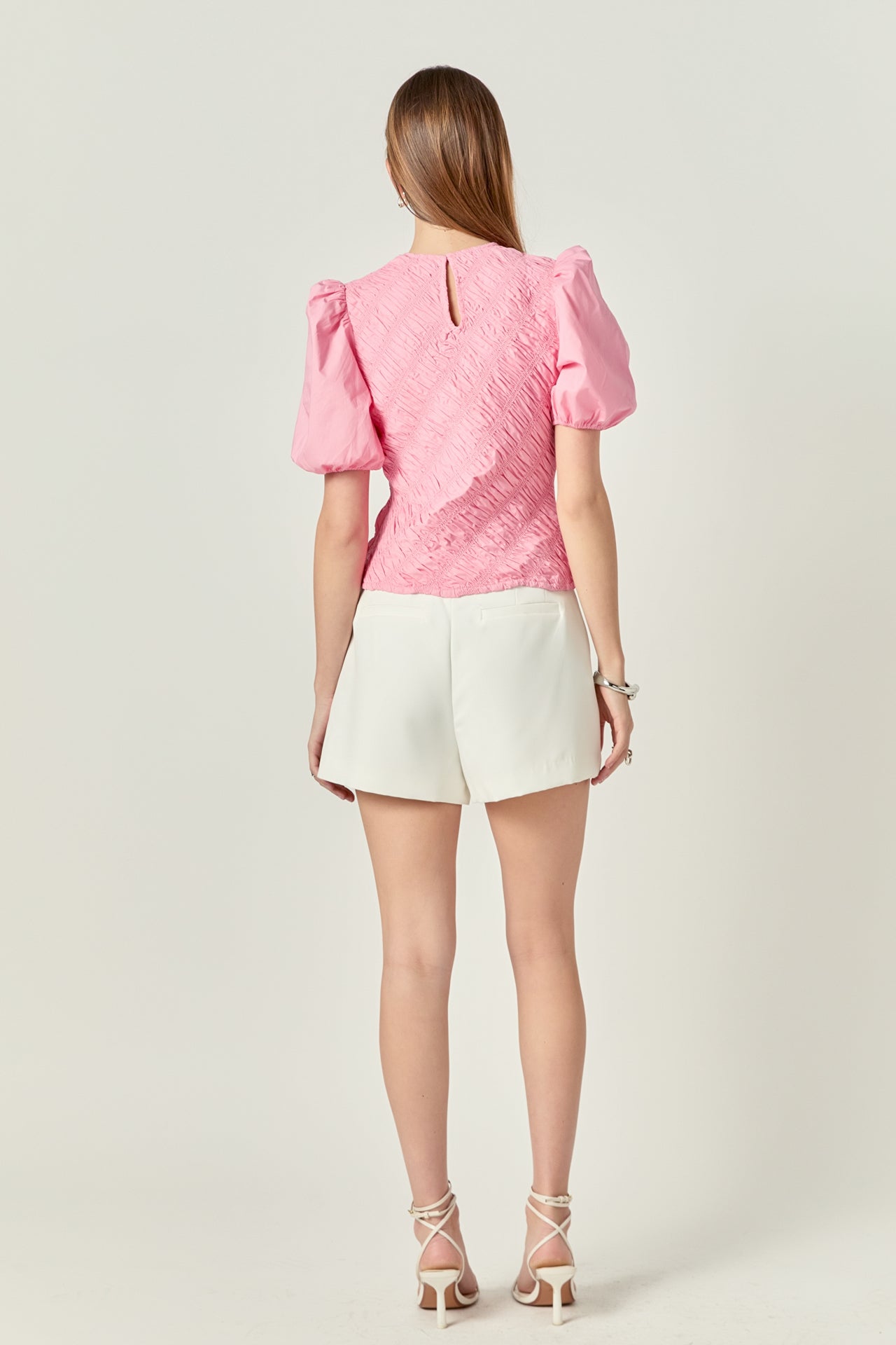 ENGLISH FACTORY - Asymmetrical Smocked Top - TOPS available at Objectrare