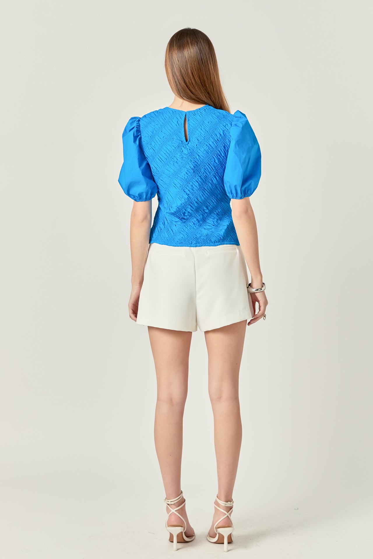 ENGLISH FACTORY - Asymmetrical Smocked Top - TOPS available at Objectrare