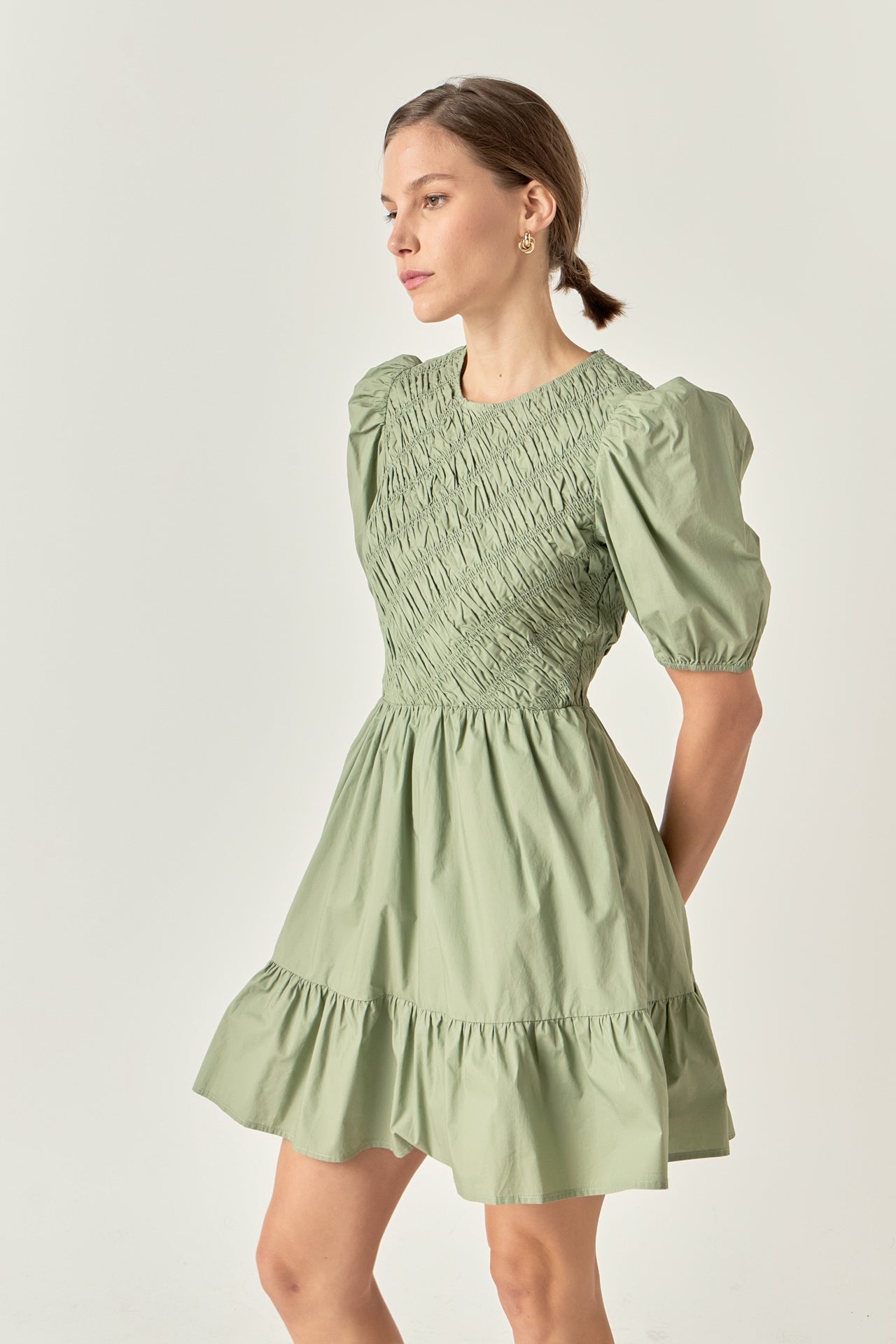 ENGLISH FACTORY - Asymmetrical Smocked Mini Dress - DRESSES available at Objectrare